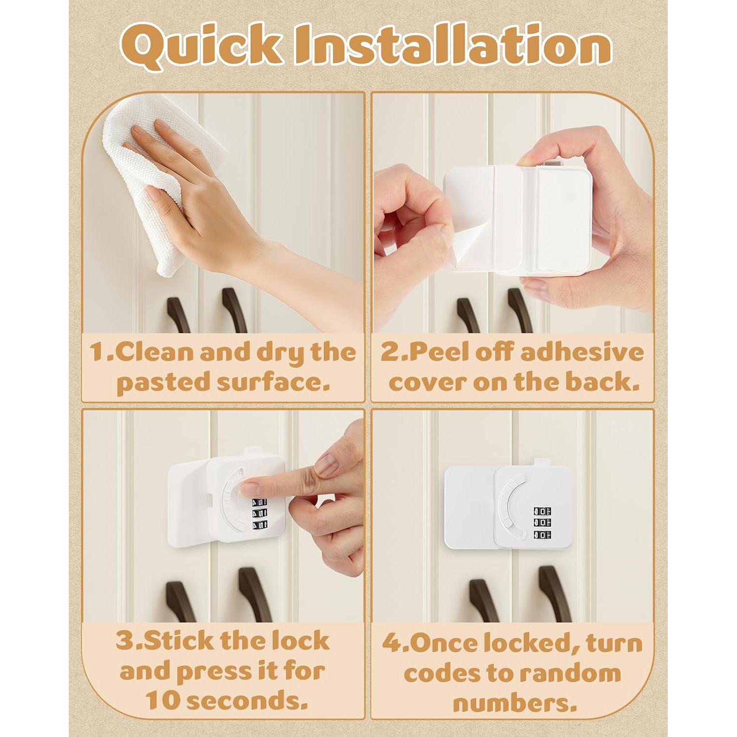 Cerraduras de Seguridad para Niños Maveek - 2 Pack Blanco