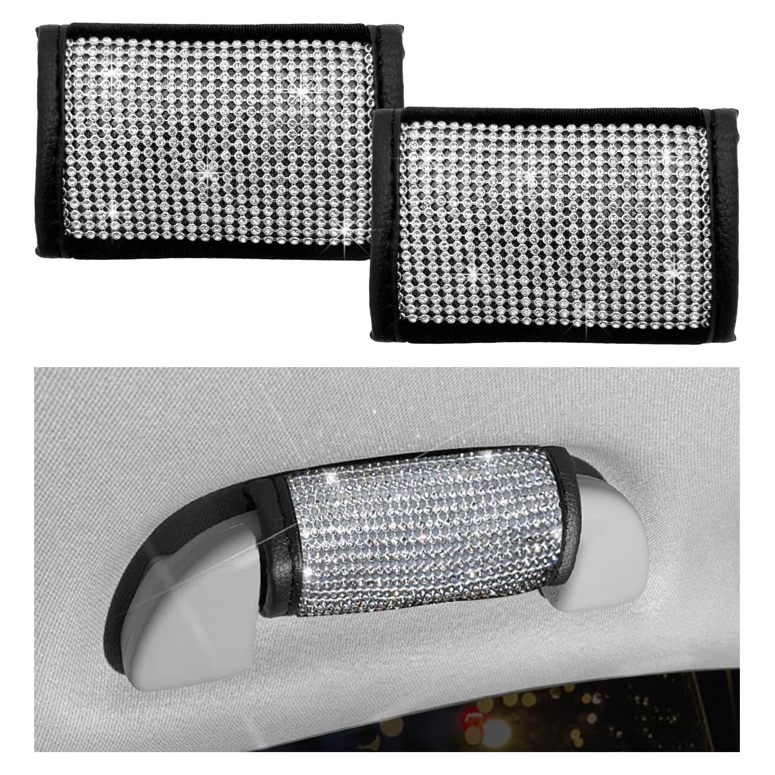 Cubierta de Manija de Puerta MUQIDA 2 PCS Rhinestone Blanco