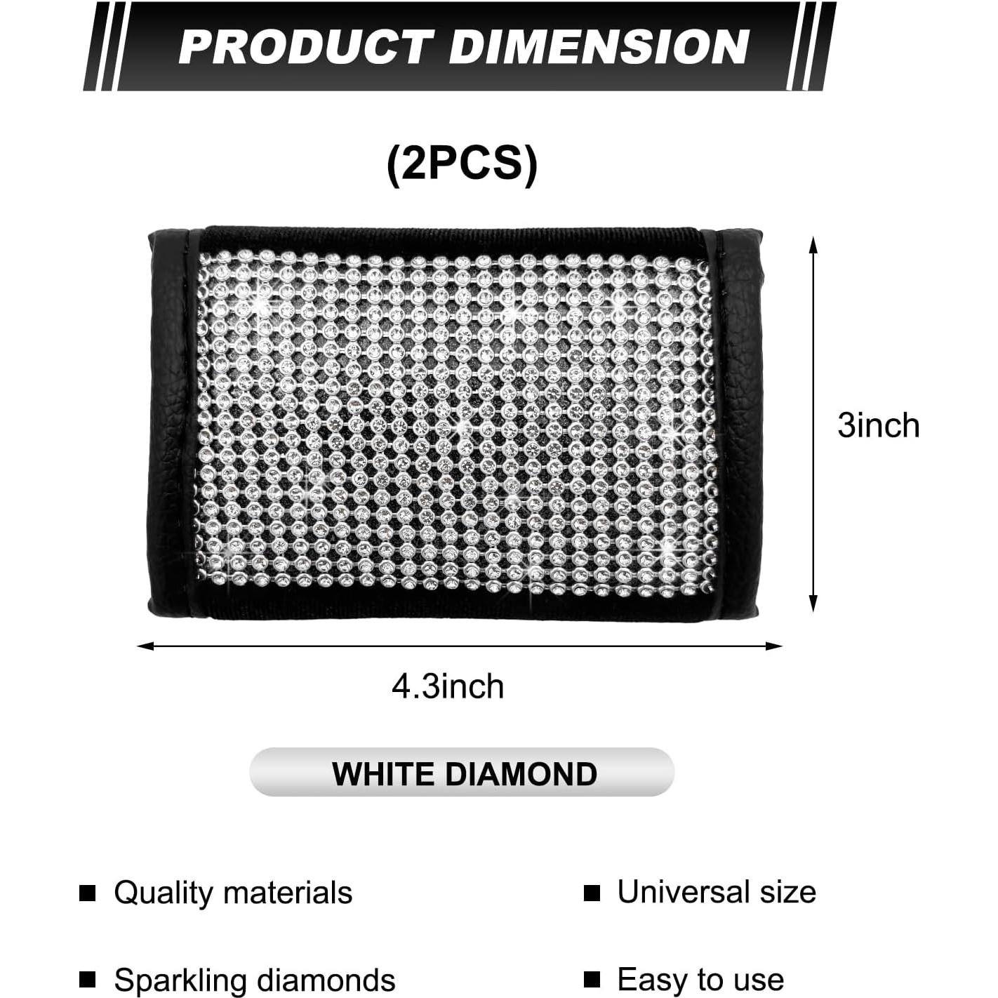 Cubierta de Manija de Puerta MUQIDA 2 PCS Rhinestone Blanco