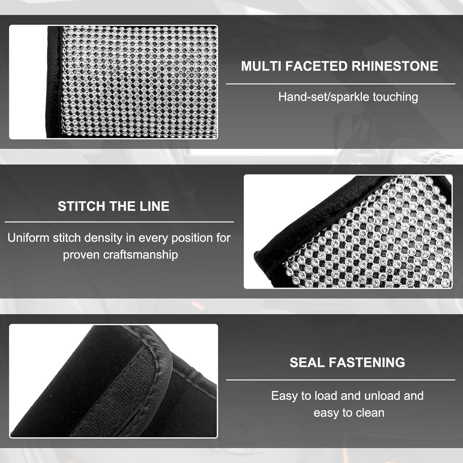 Cubierta de Manija de Puerta MUQIDA 2 PCS Rhinestone Blanco