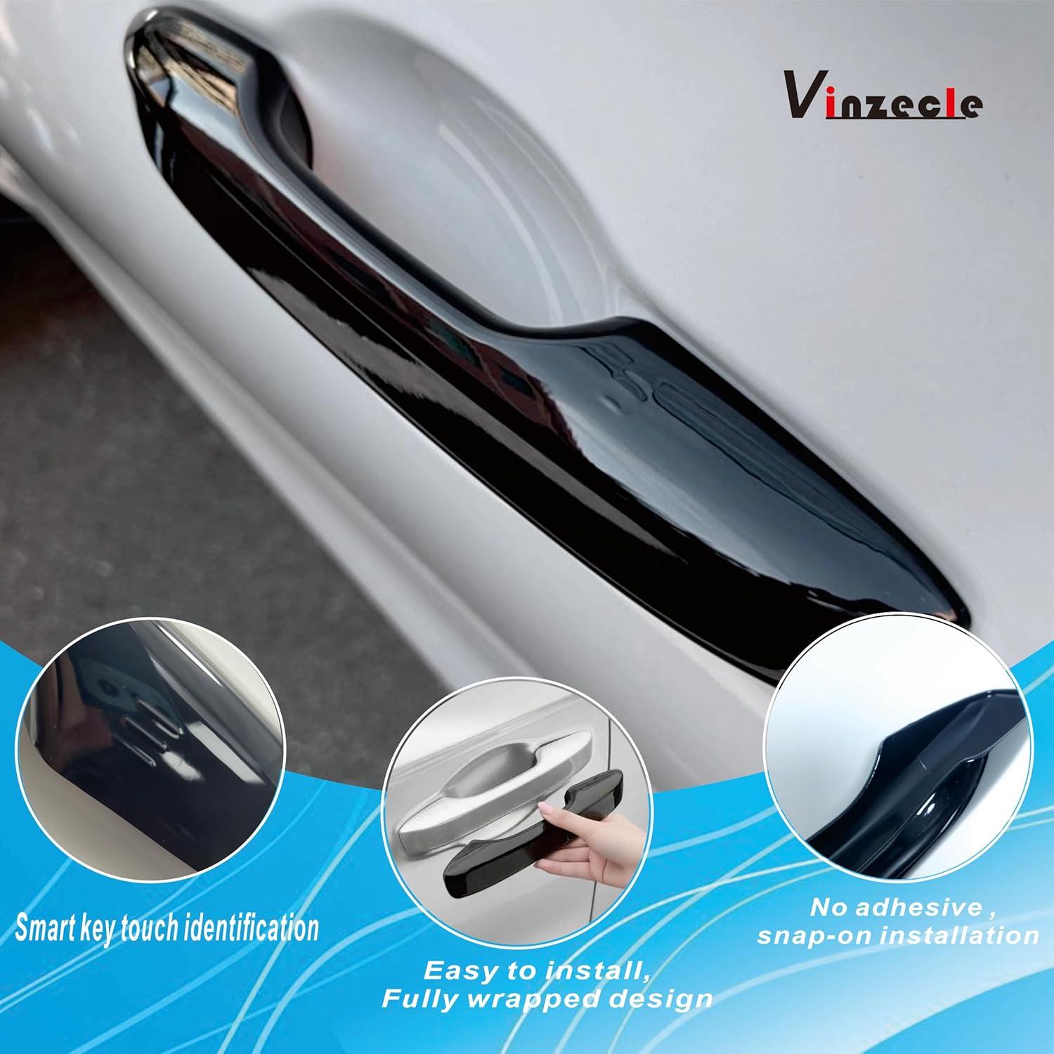 Cubierta de Protección para Mango de Puerta Vinzecle Negro Brillante