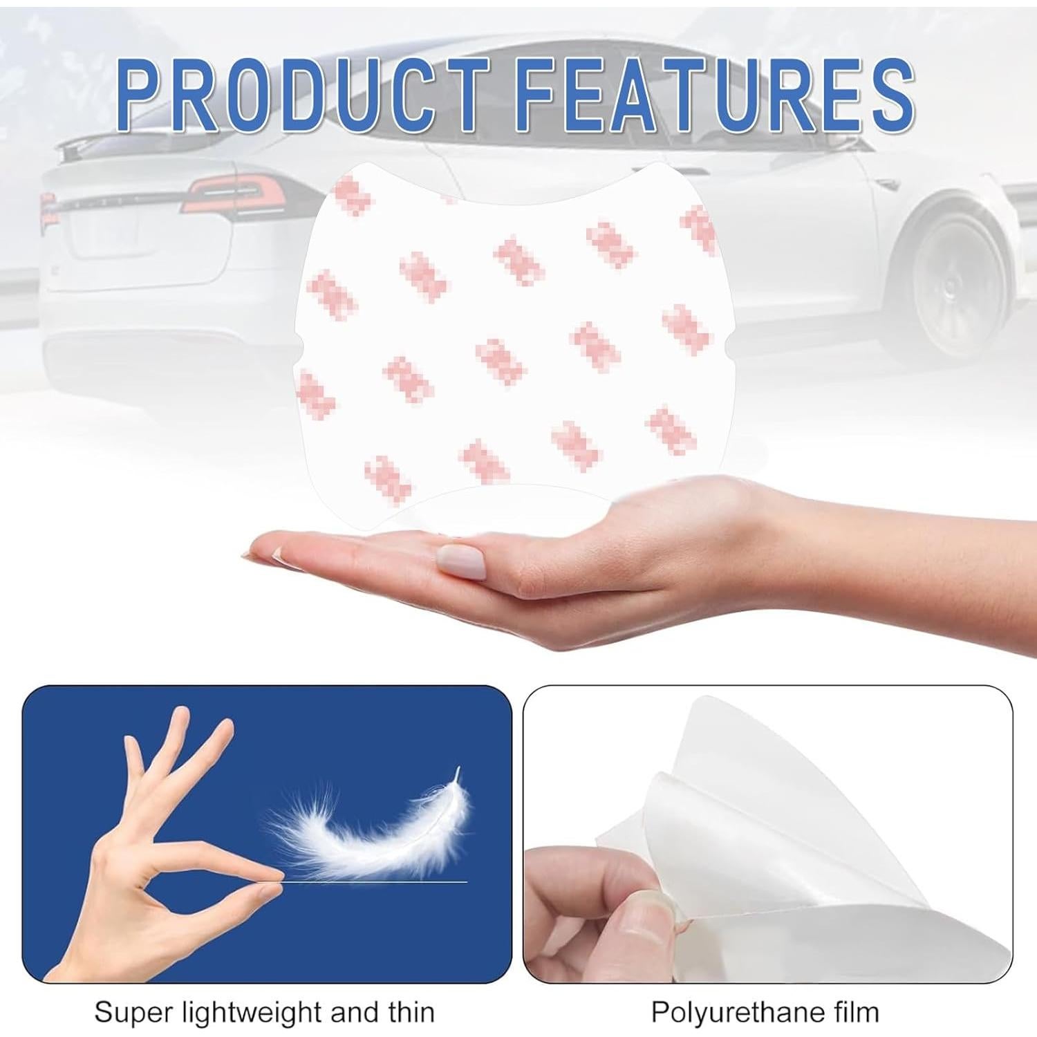 Protector de Manija de Puerta de Coche Genérico 4 Piezas Transparente