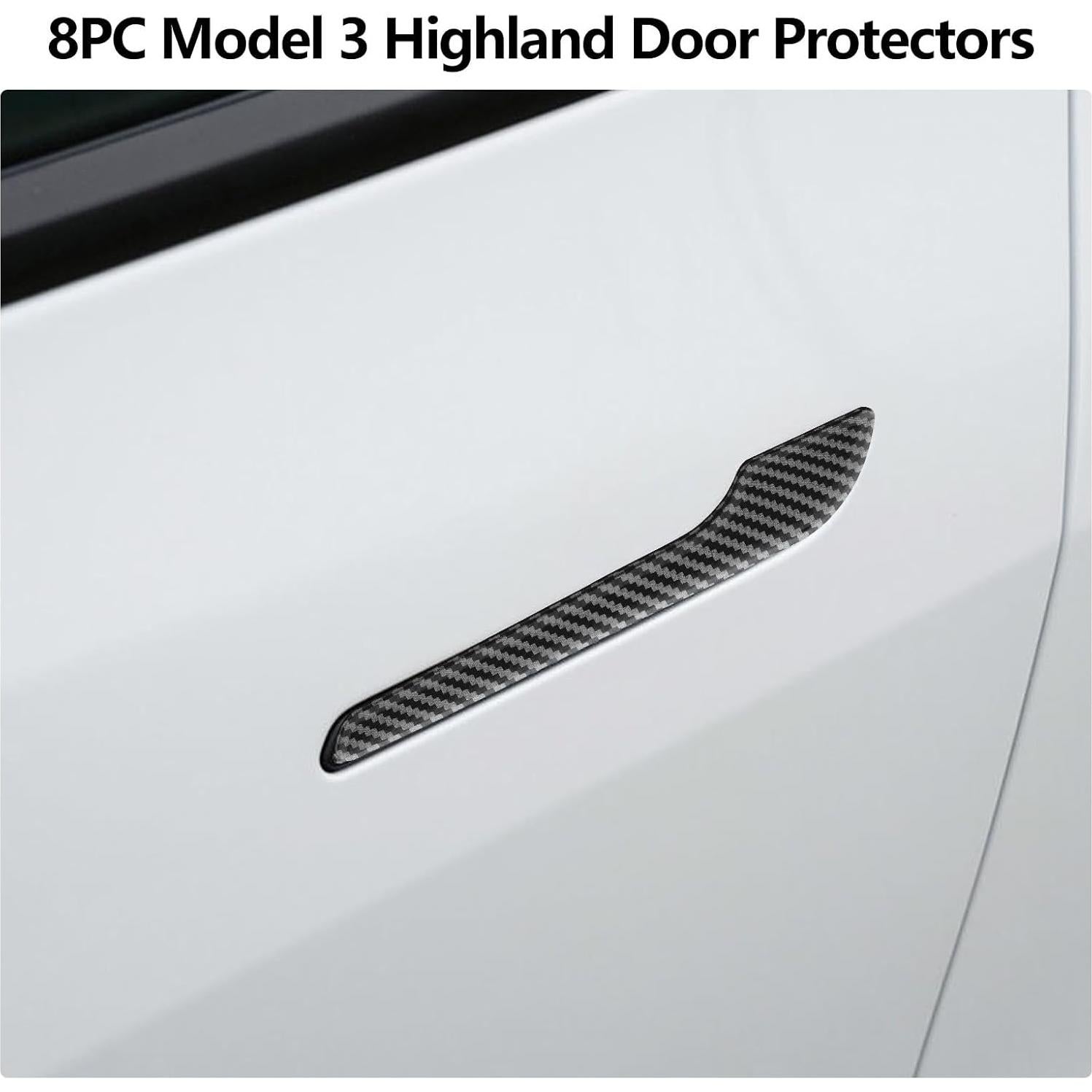 Cubiertas para Manijas de Puerta Tesla Model 3/Y 2017-2025 Fibra de Carbono