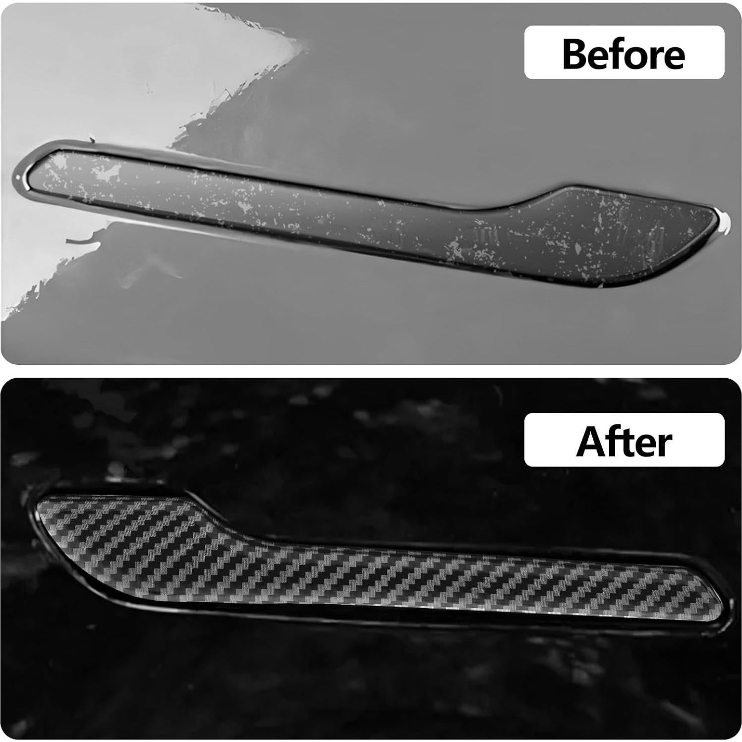 Cubiertas para Manijas de Puerta Tesla Model 3/Y 2017-2025 Fibra de Carbono