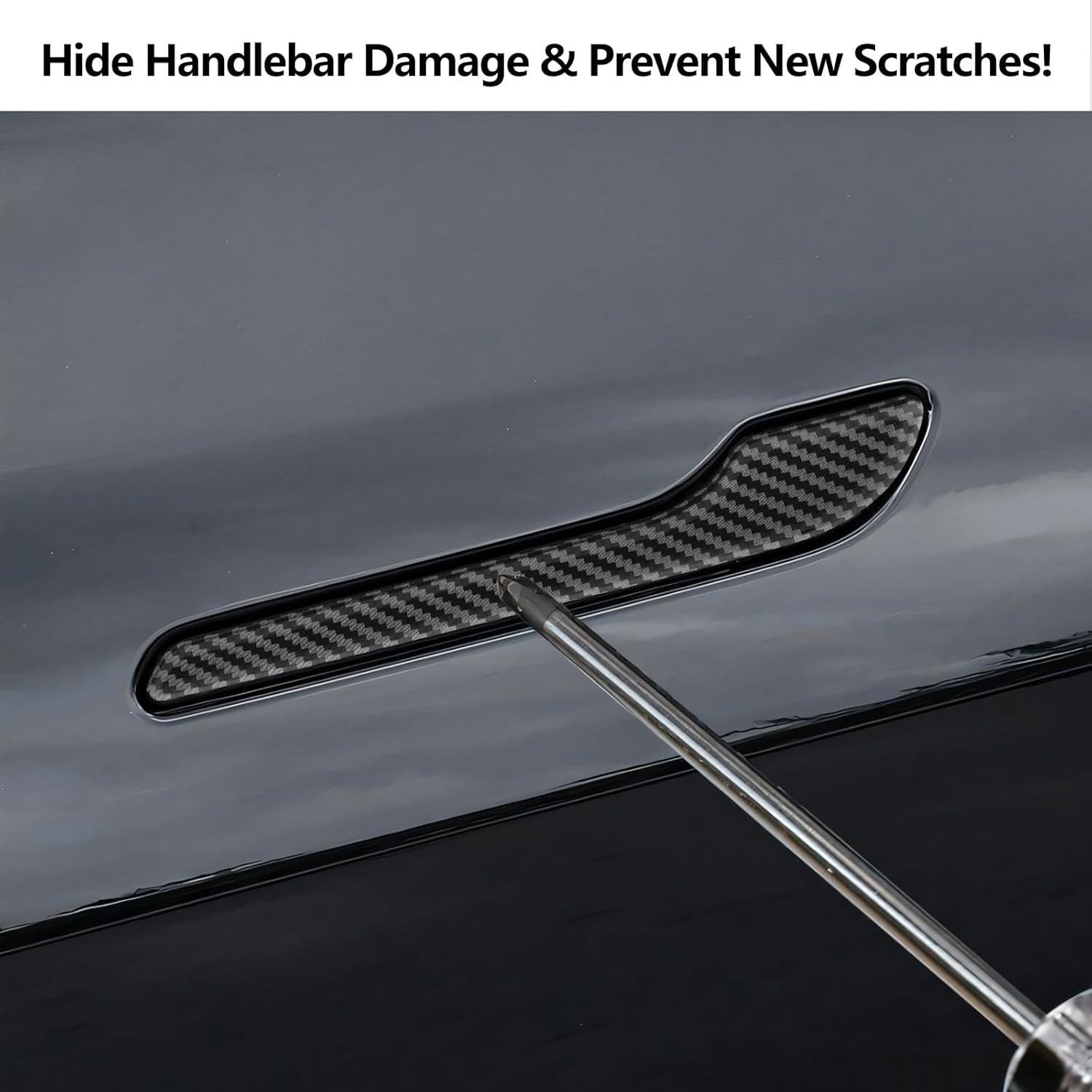 Cubiertas para Manijas de Puerta Tesla Model 3/Y 2017-2025 Fibra de Carbono