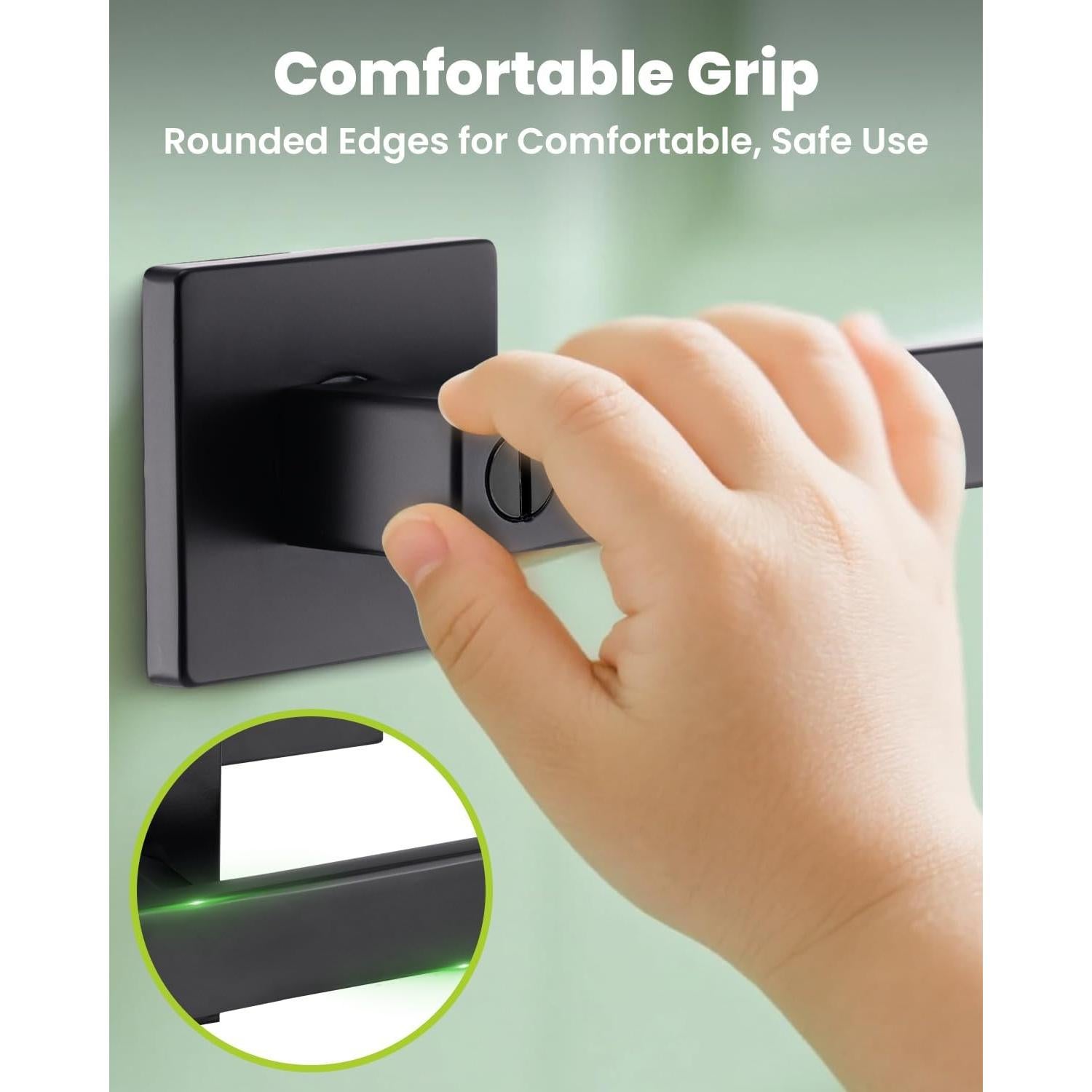 Manija de Puerta de Privacidad MENDOCK 6 Paquete Negro Mate