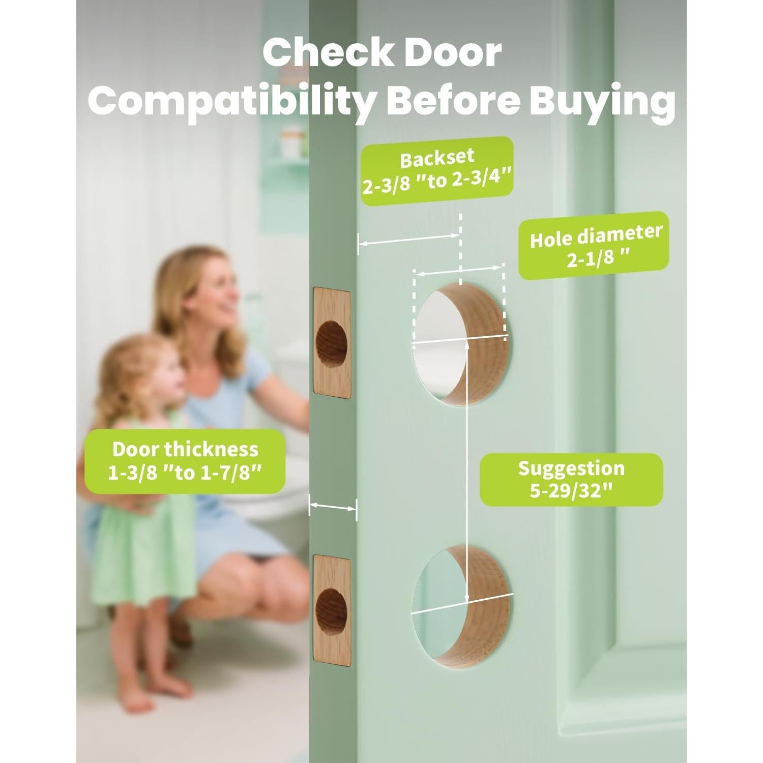 Manija de Puerta de Privacidad MENDOCK 6 Paquete Negro Mate