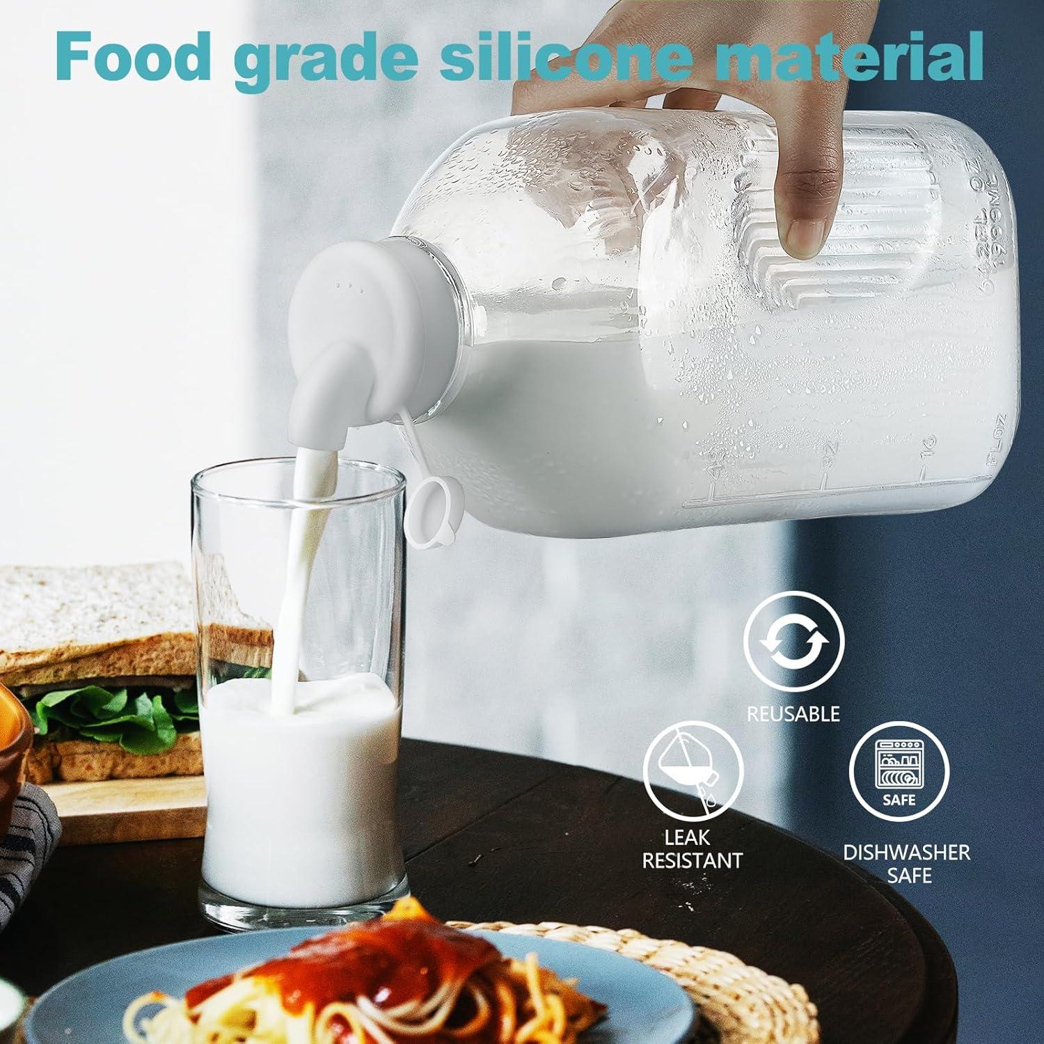 Paquete de 4 tapas de silicona Ritayedet para botellas de leche