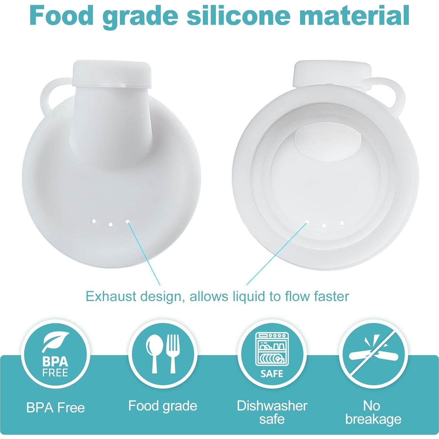 Paquete de 4 tapas de silicona Ritayedet para botellas de leche