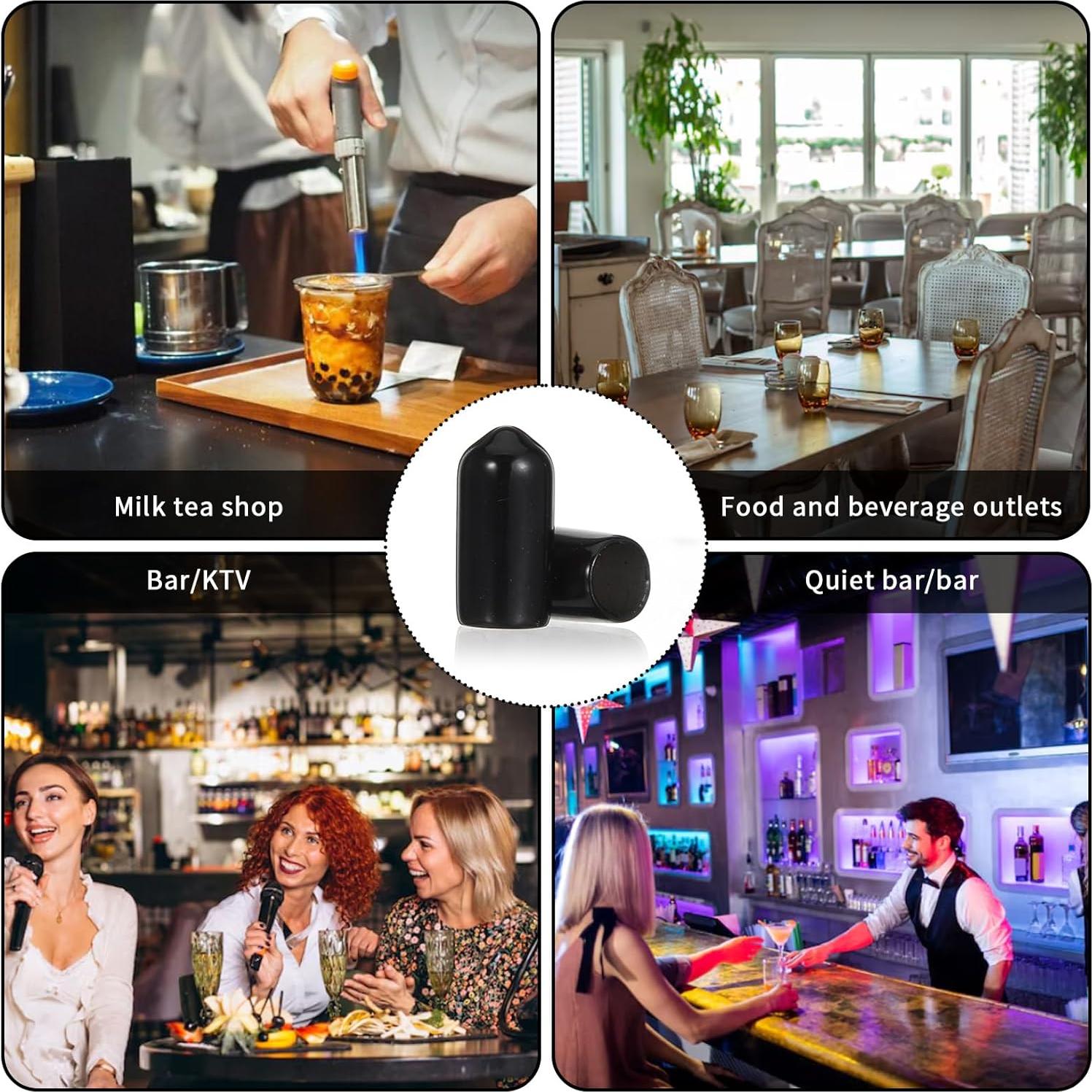 200 Tapas de Válvula de Polvo Negra PVC para Botellas