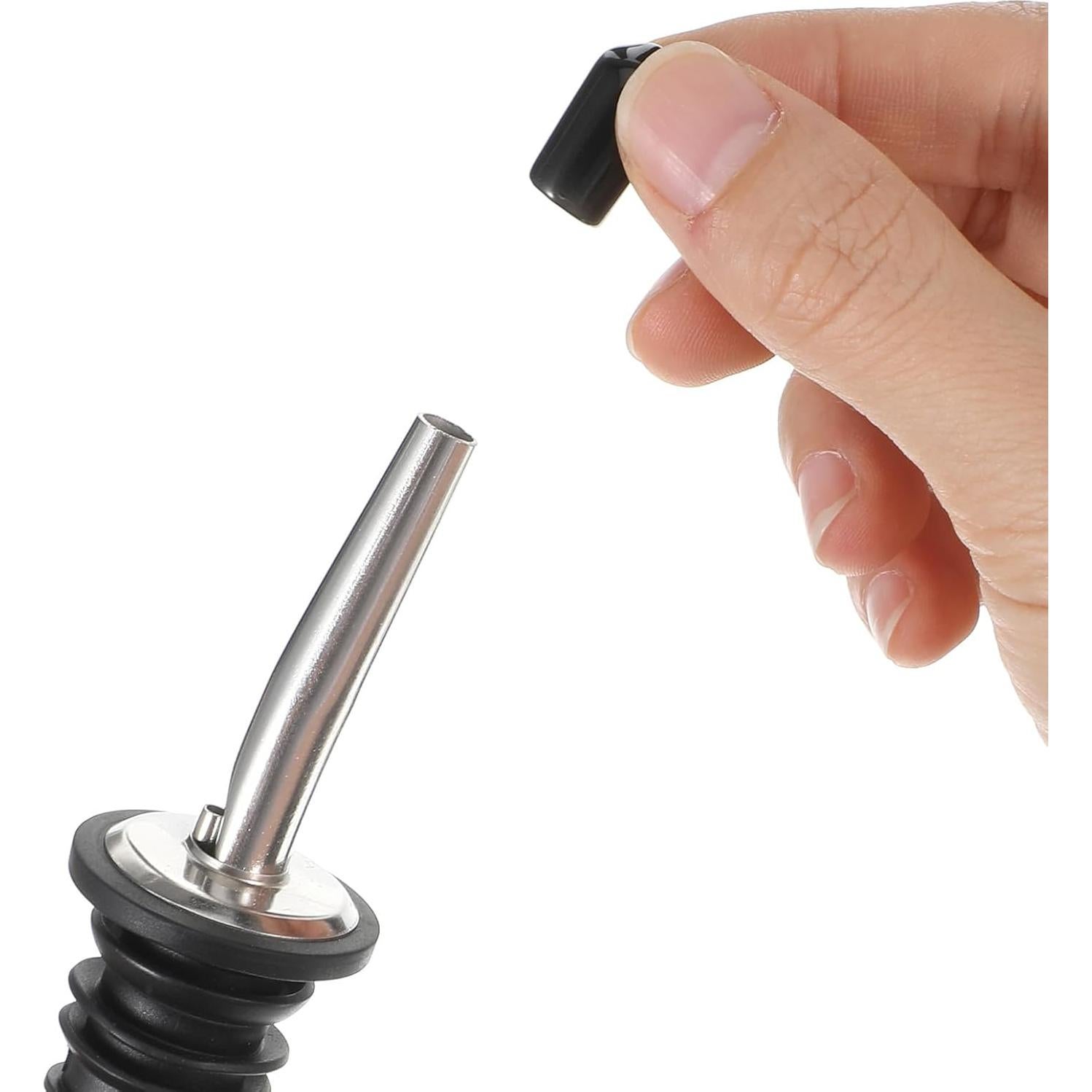 200 Tapas de Válvula de Polvo Negra PVC para Botellas