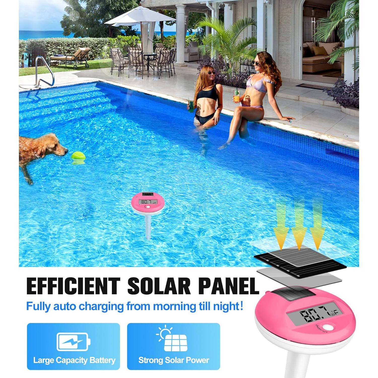 Termómetro Digital Flotante FirstE 2025 para Piscina Rosa