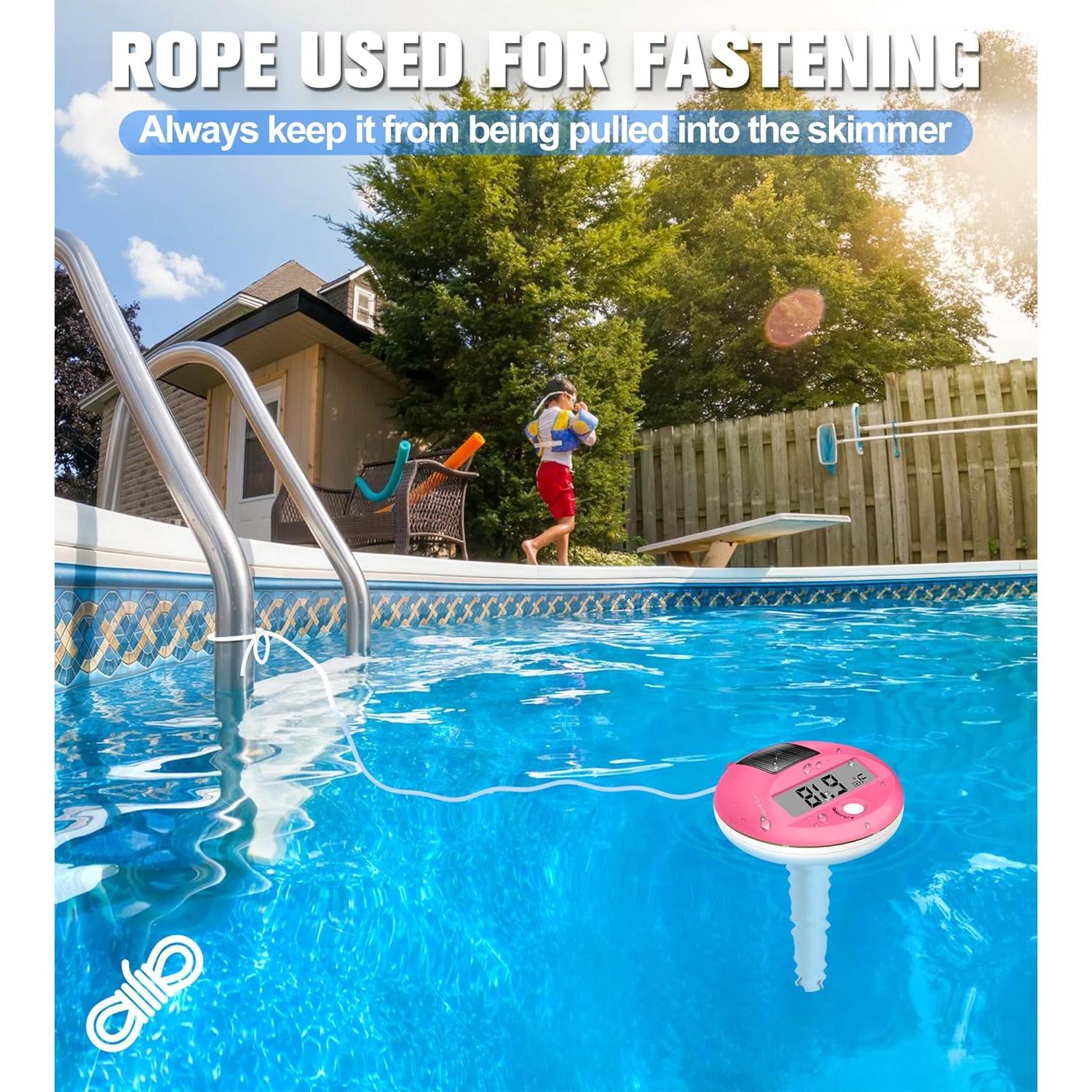 Termómetro Digital Flotante FirstE 2025 para Piscina Rosa