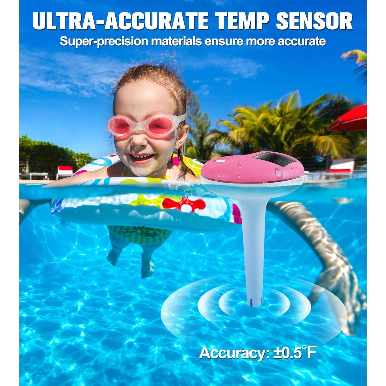 Termómetro Digital Flotante FirstE 2025 para Piscina Rosa