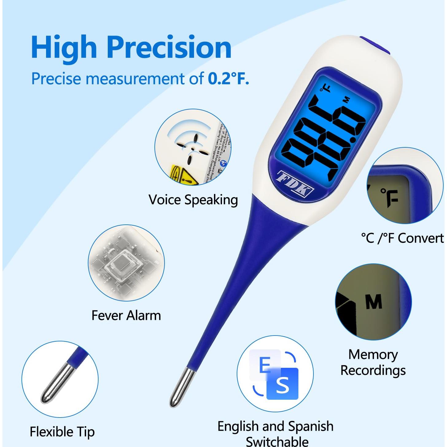 Termómetro Digital FDK BT-A31CN Pantalla LCD Grande Flexible