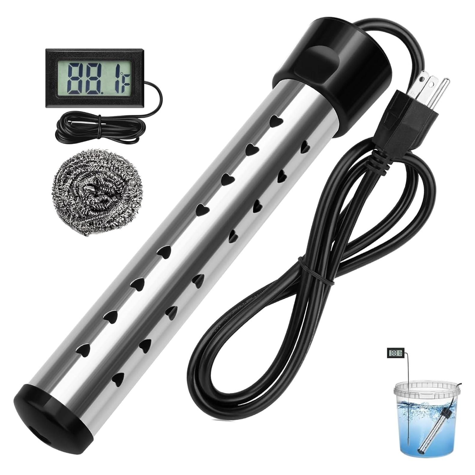 Calentador de Agua Inmerso Eléctrico 2000W Touwenzd Acero Inoxidable