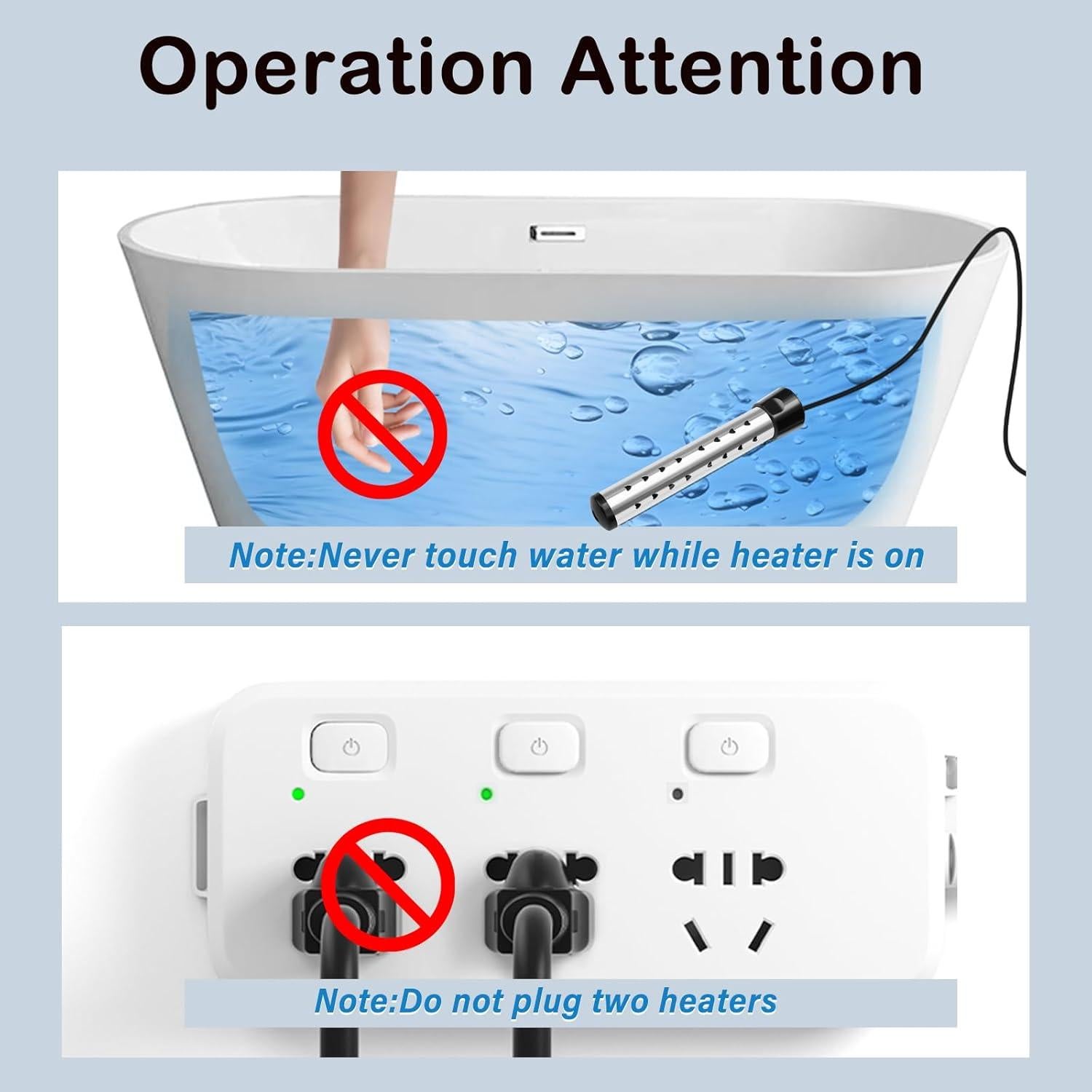 Calentador de Agua Inmerso Eléctrico 2000W Touwenzd Acero Inoxidable