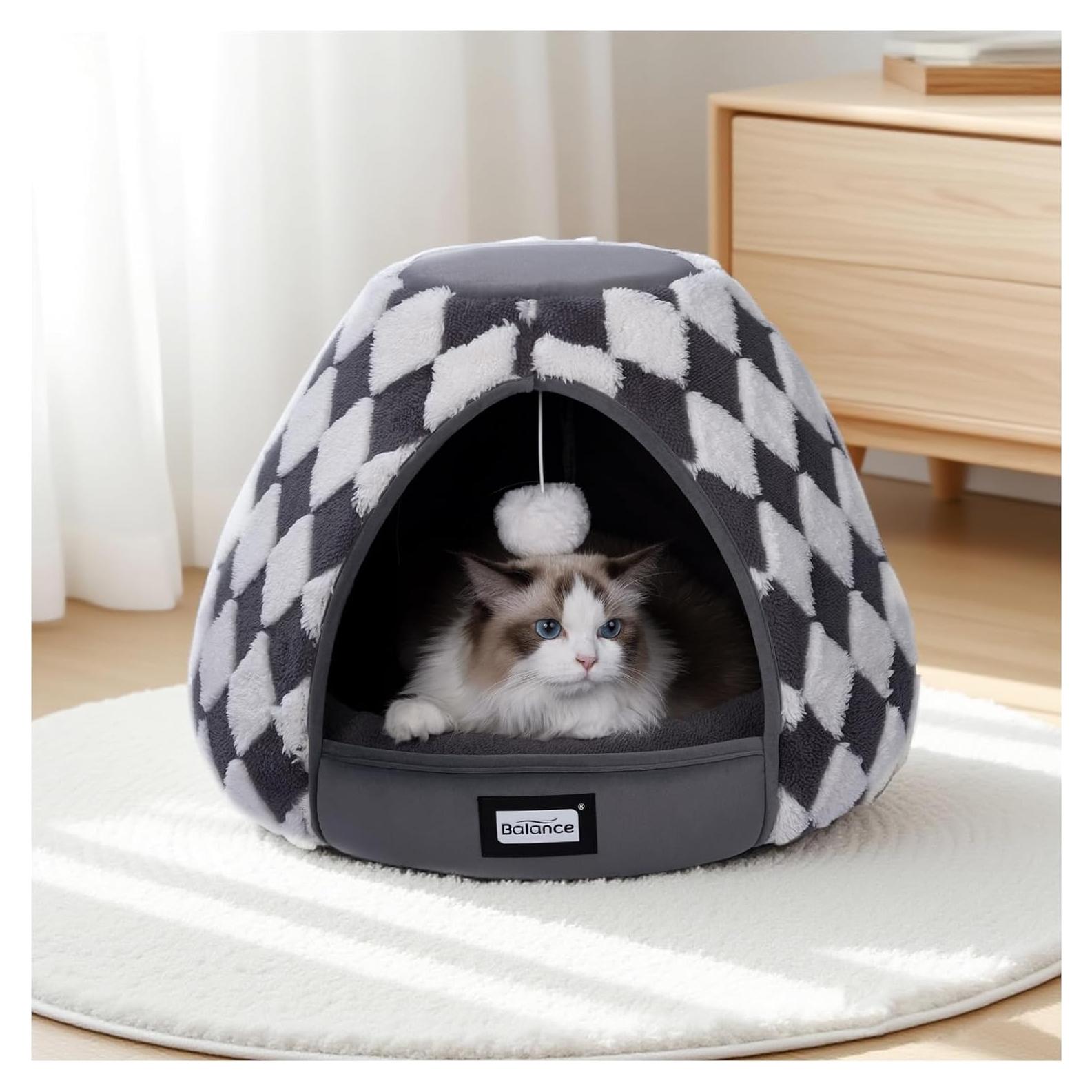 Cama Cueva para Gatos BALANCE 48 cm Gris Oscuro Antideslizante