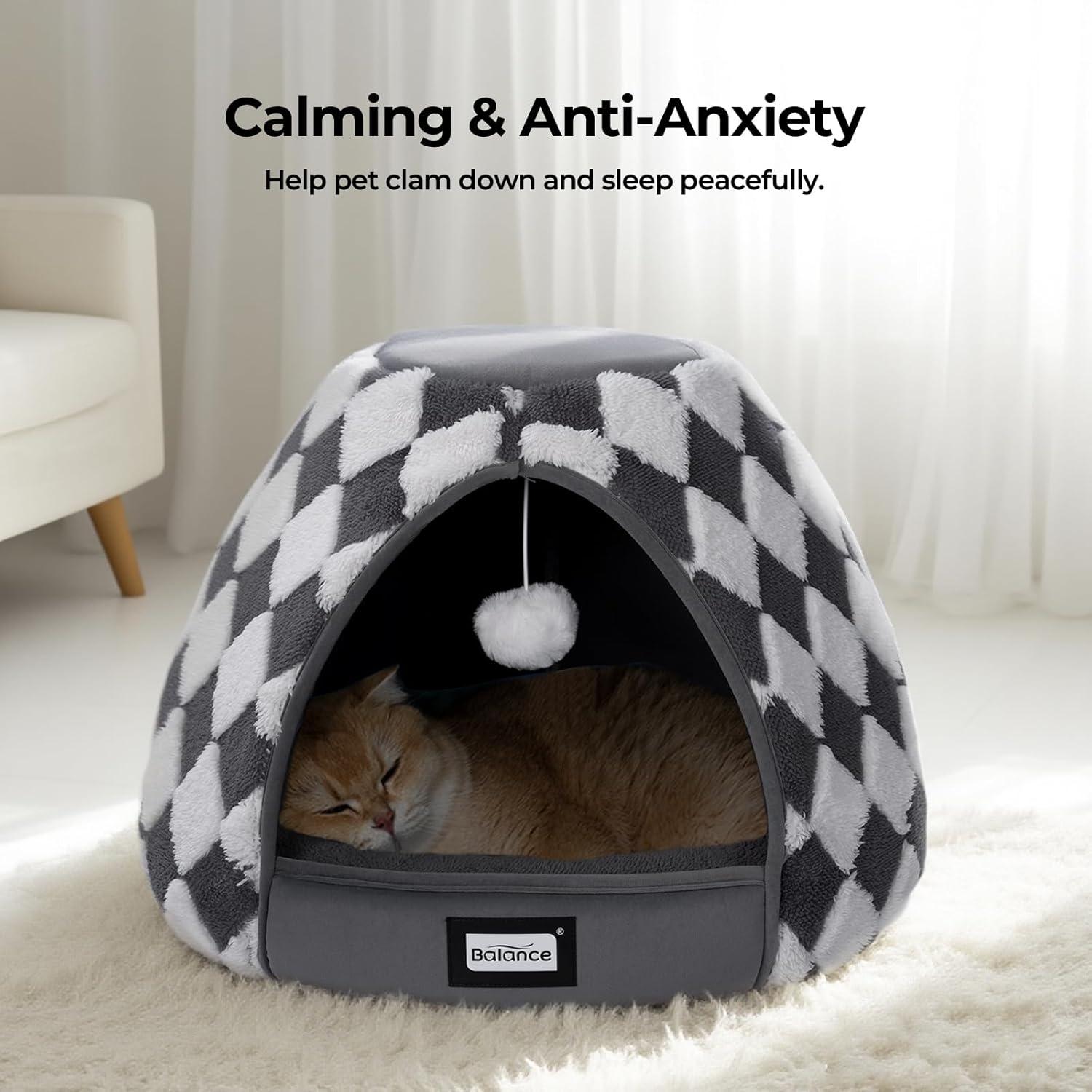 Cama Cueva para Gatos BALANCE 48 cm Gris Oscuro Antideslizante