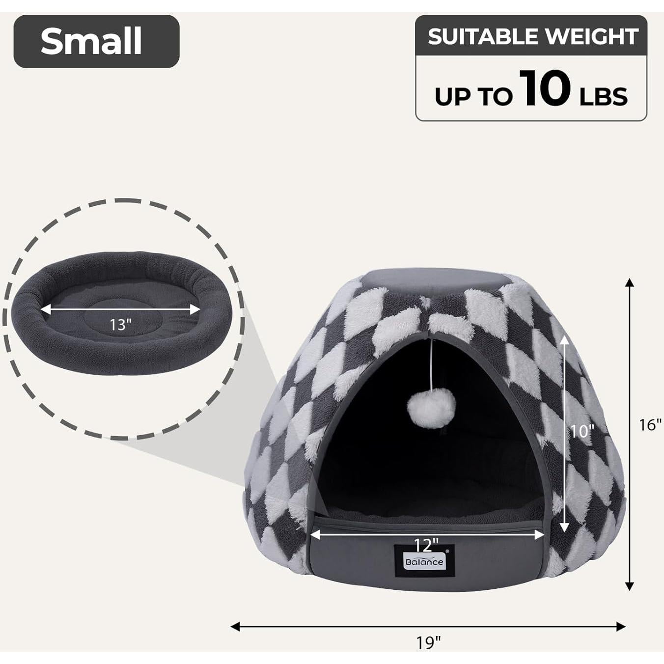 Cama Cueva para Gatos BALANCE 48 cm Gris Oscuro Antideslizante