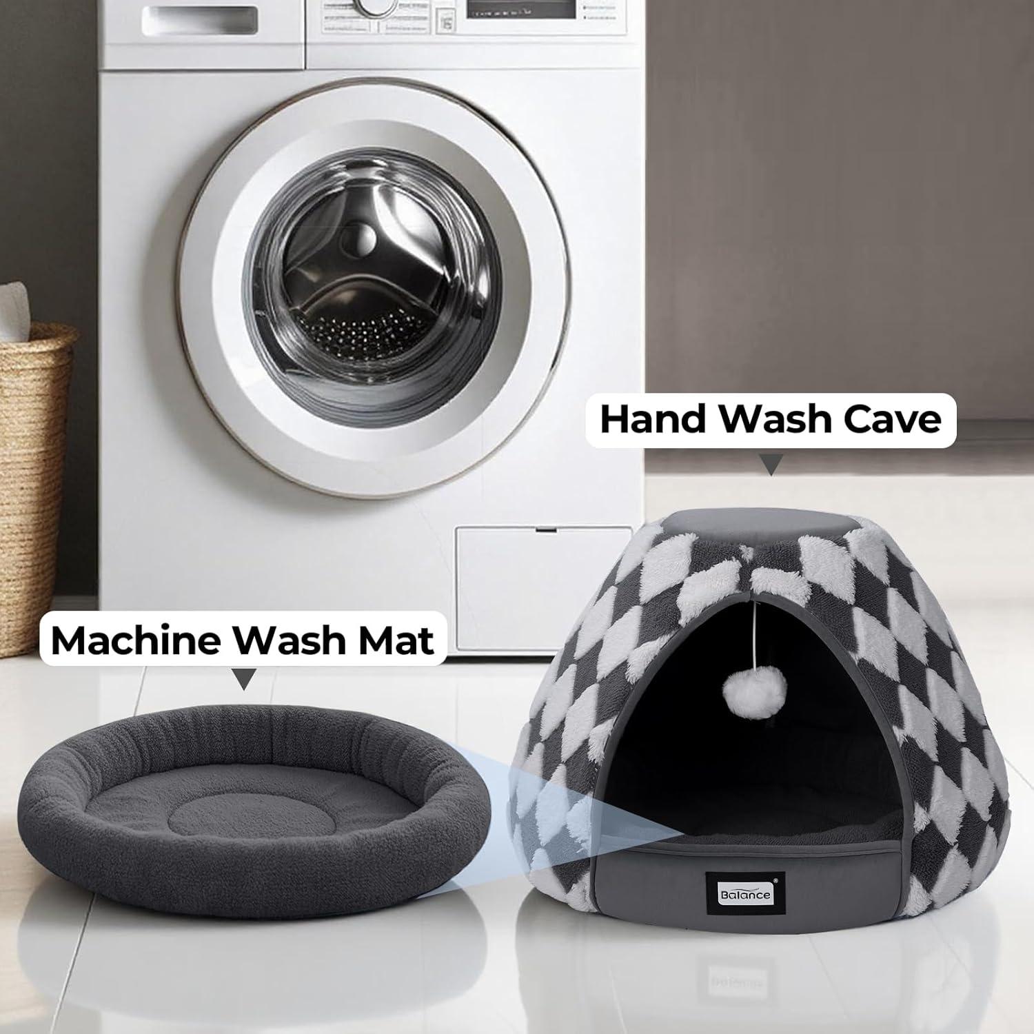 Cama Cueva para Gatos BALANCE 48 cm Gris Oscuro Antideslizante