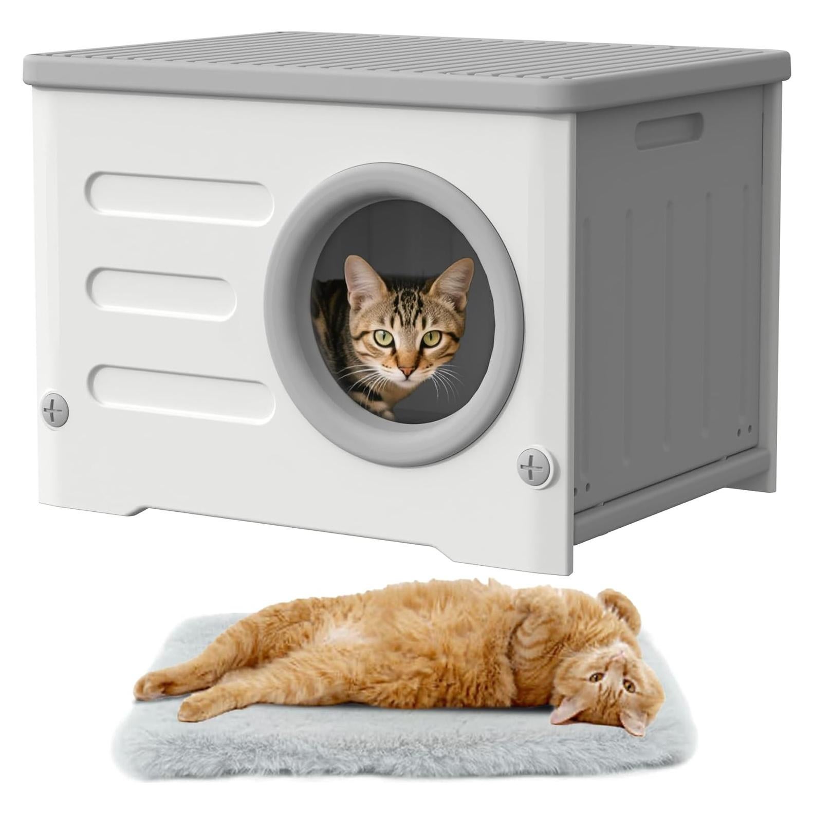 Casa para Gatos WOWOTOZN Grande Aislada Interior Exterior