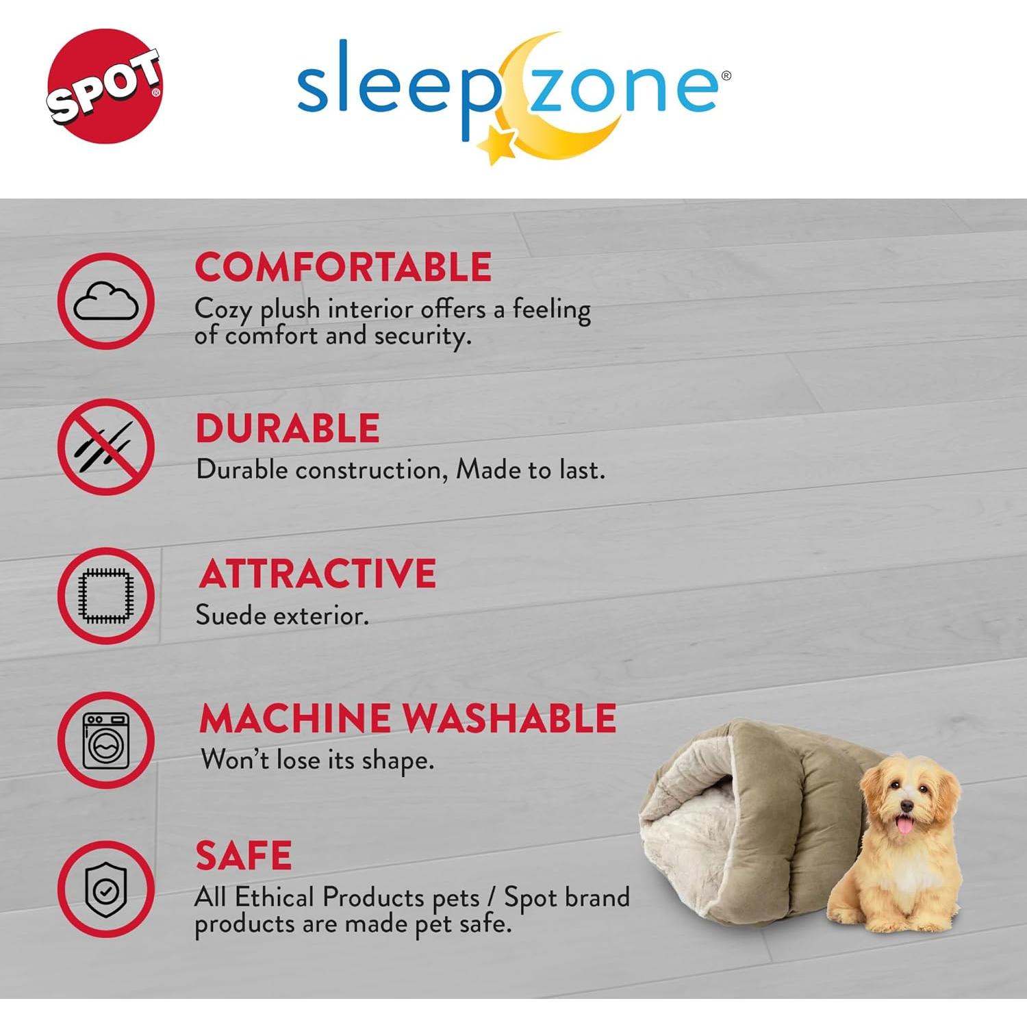 Cama Cueva Cuddle Beige para Gatos y Perros Mini - 55.9x25.4cm