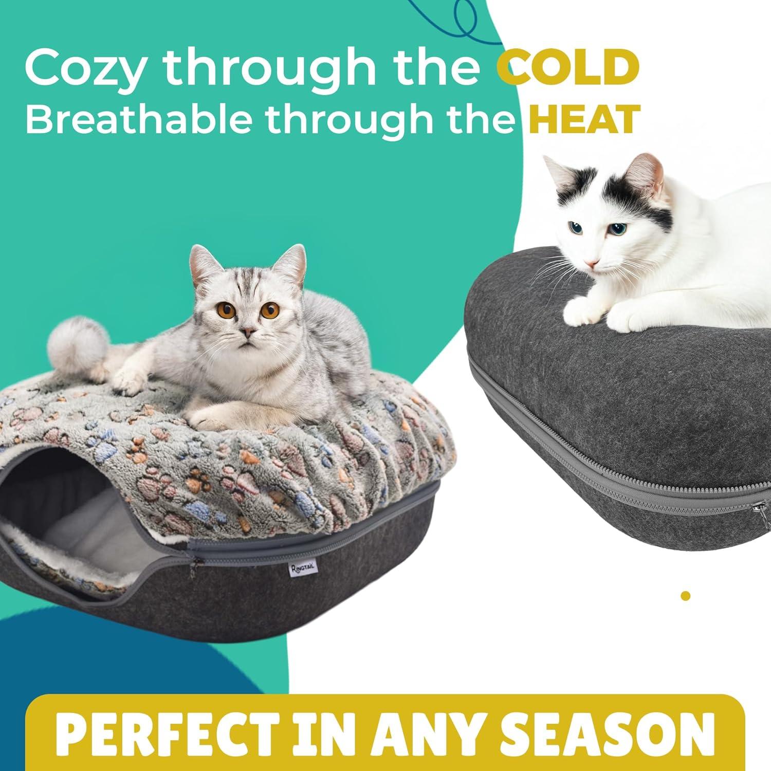 Cueva para Gatos RINGTAIL con Cojines - Cama Donut 24x24 cm