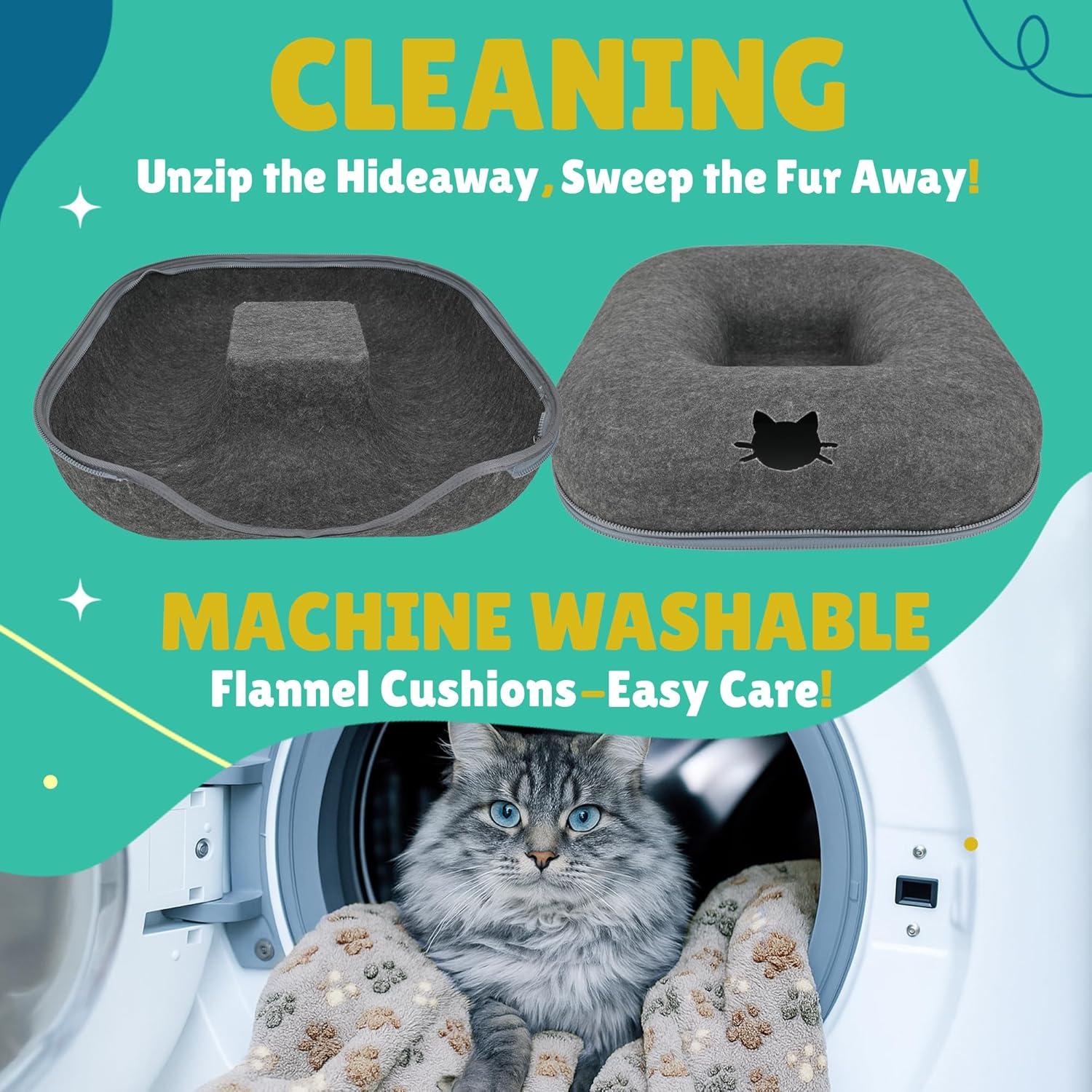 Cueva para Gatos RINGTAIL con Cojines - Cama Donut 24x24 cm