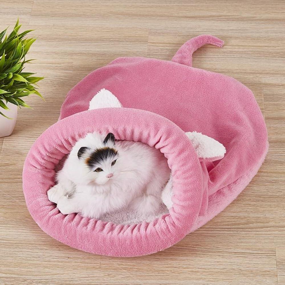 Cama para Gatos en Cueva CCUUHJ Rosa 63.5x53.3cm Suave y Lavable