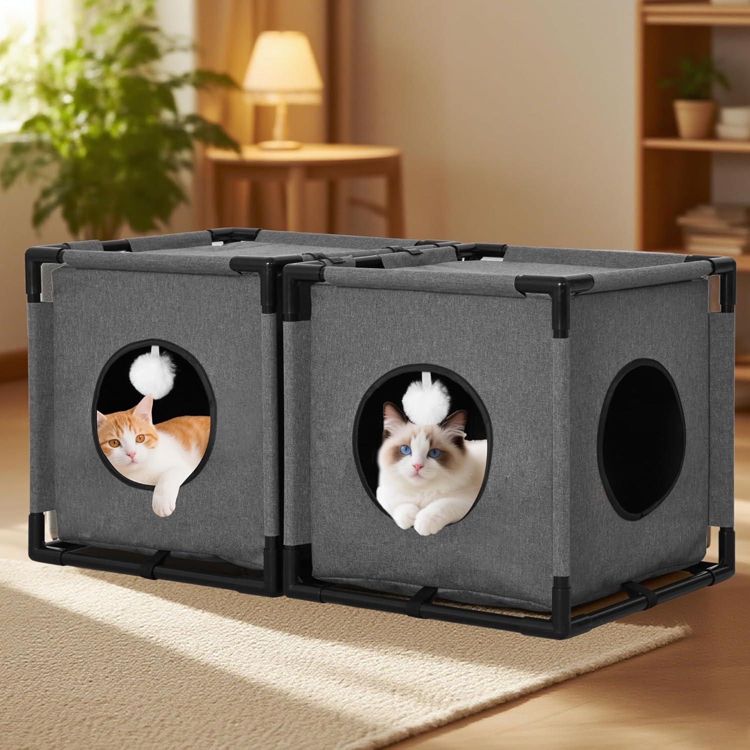 Casa para Gatos Doble CSQOO 1020 Gris 43cm 2.4kg
