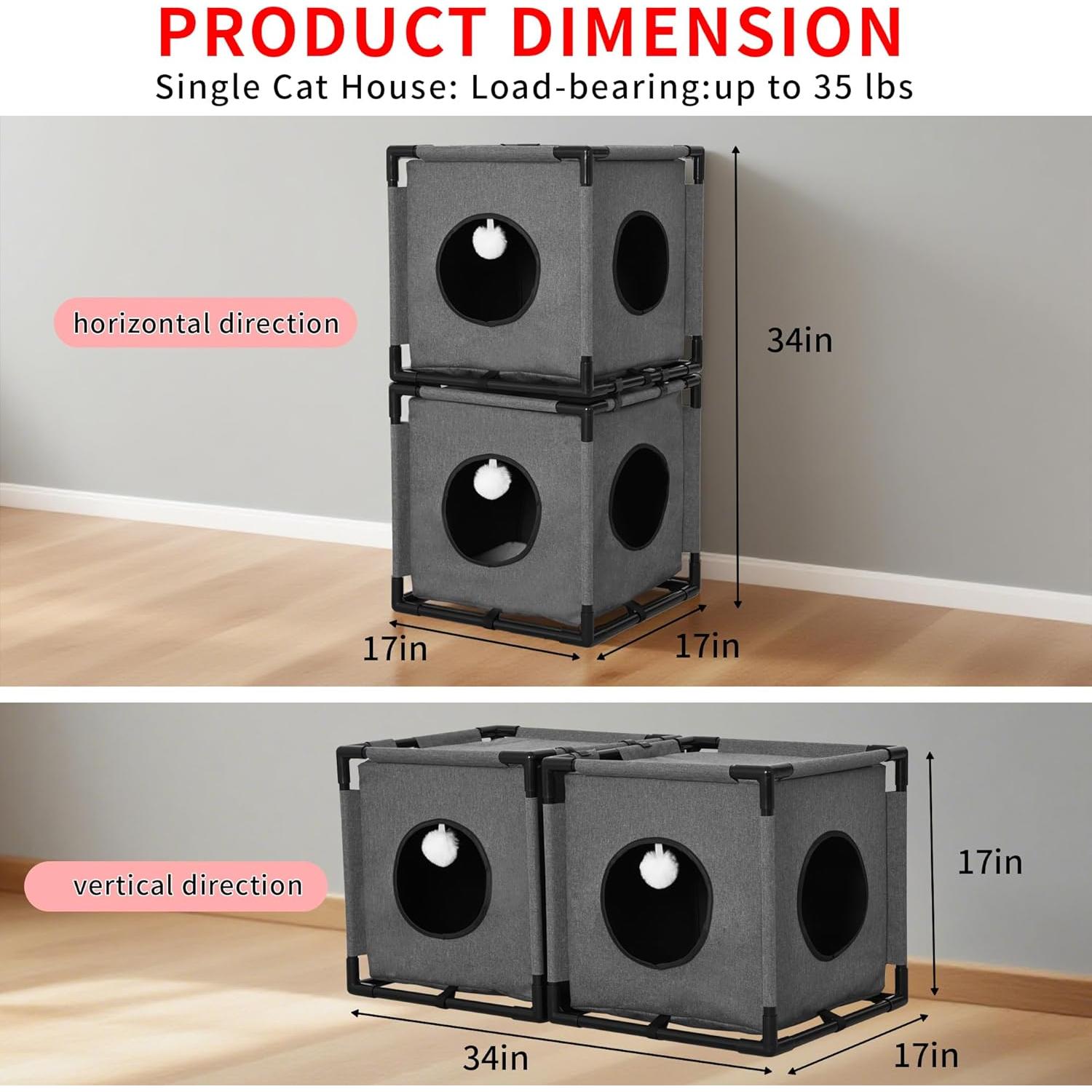 Casa para Gatos Doble CSQOO 1020 Gris 43cm 2.4kg