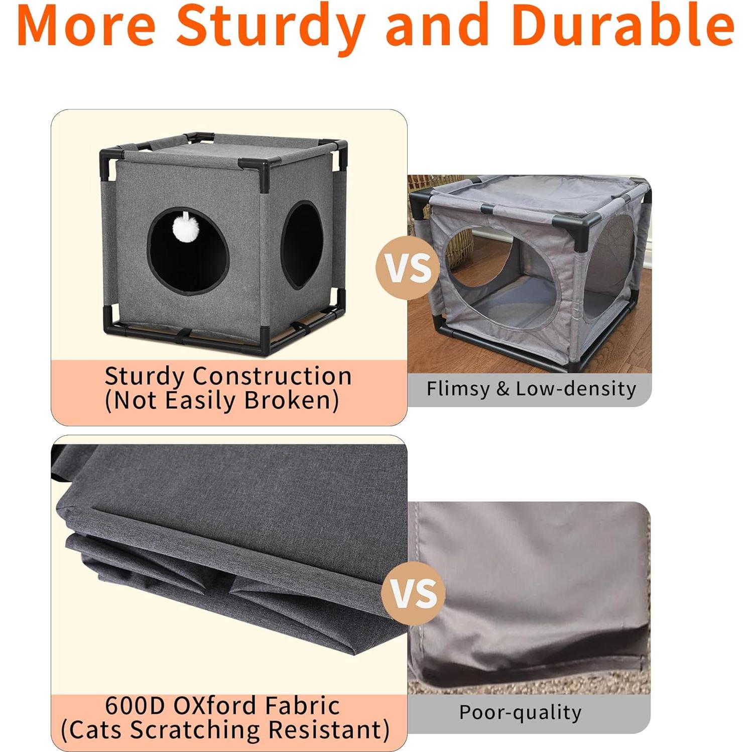 Casa para Gatos Doble CSQOO 1020 Gris 43cm 2.4kg