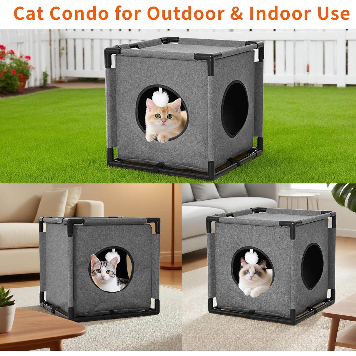 Casa para Gatos Doble CSQOO 1020 Gris 43cm 2.4kg