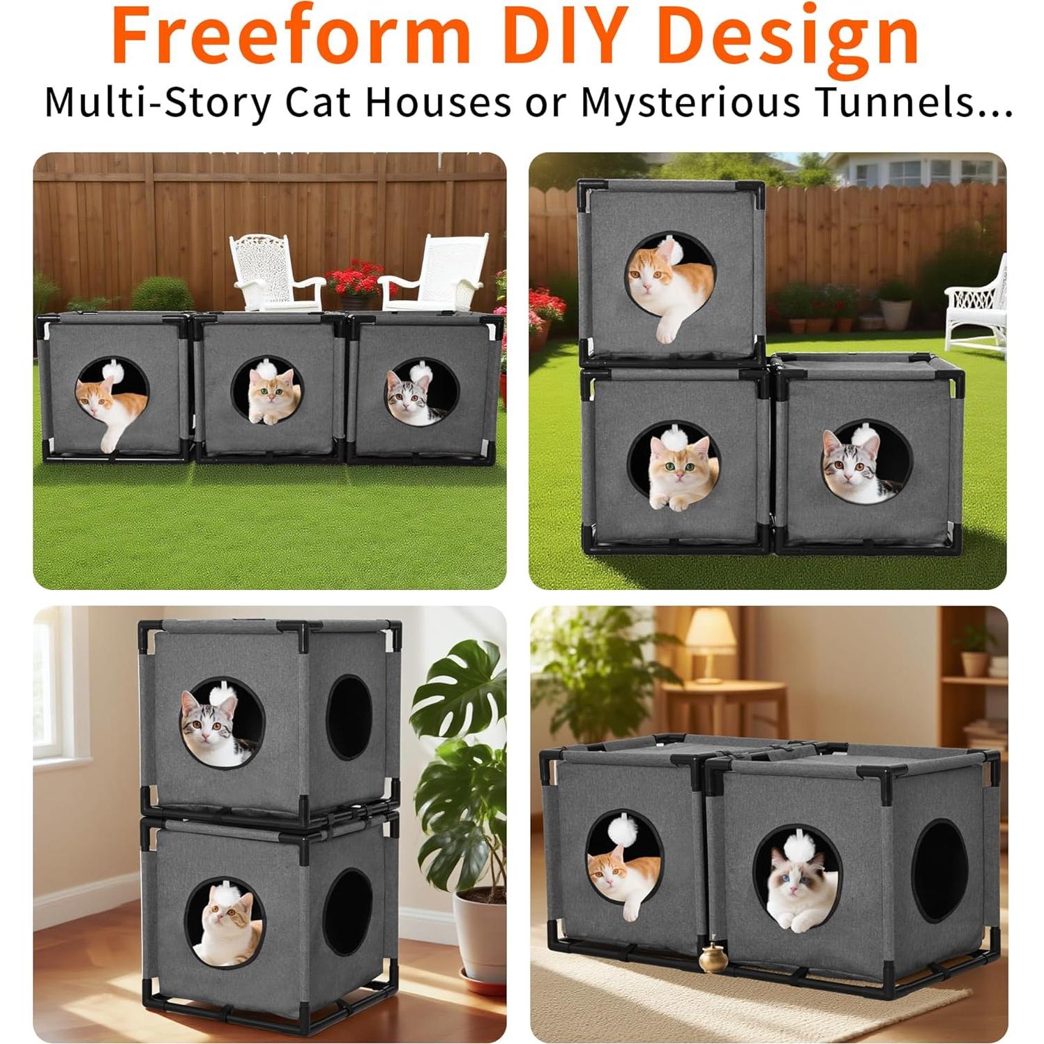 Casa para Gatos Doble CSQOO 1020 Gris 43cm 2.4kg