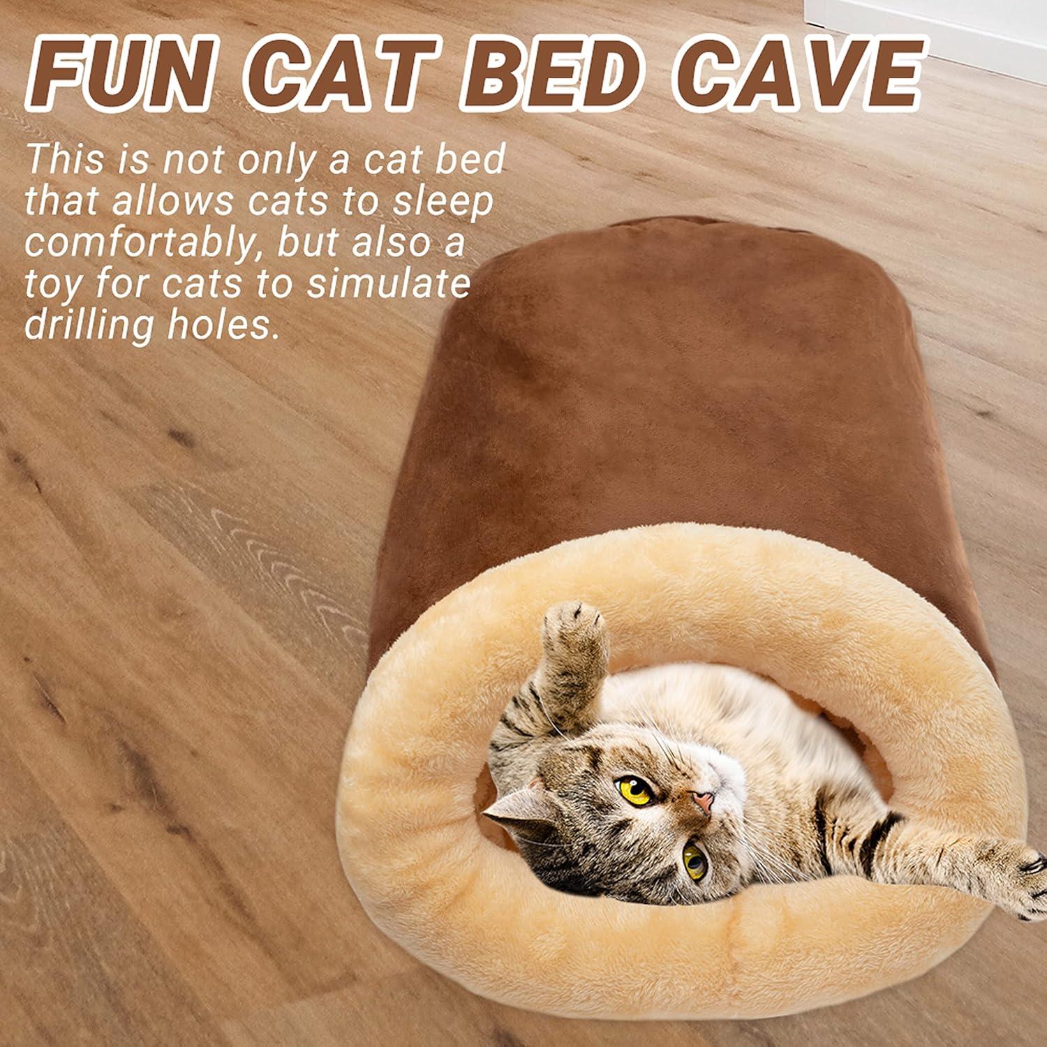 Cueva para Gatos FLYSTAR - Cama Suave Autocalentable 35.5x55.9cm