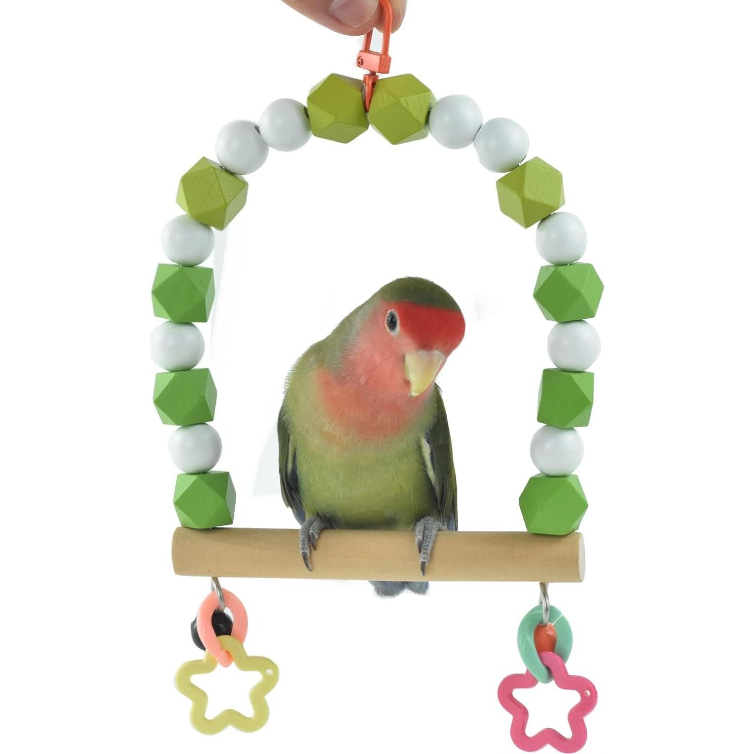 Percha de Columpio de Madera GUANLANT para Periquitos 12x16cm