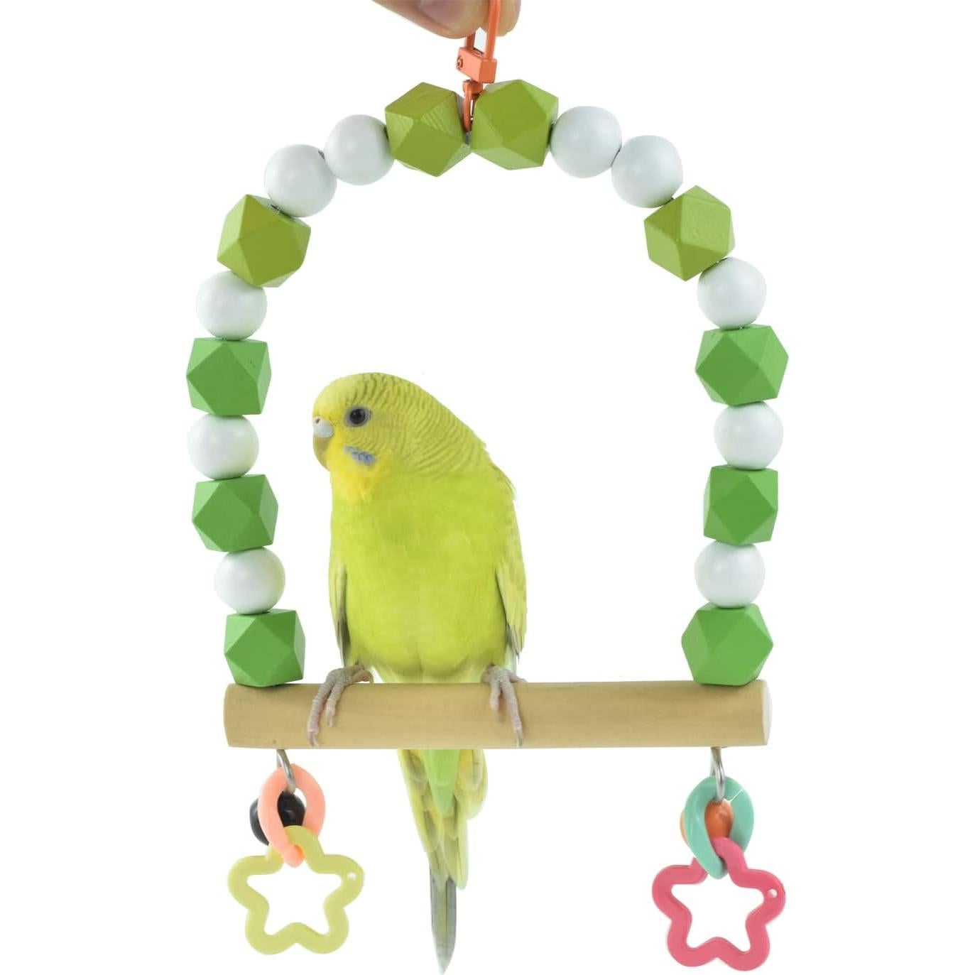 Percha de Columpio de Madera GUANLANT para Periquitos 12x16cm