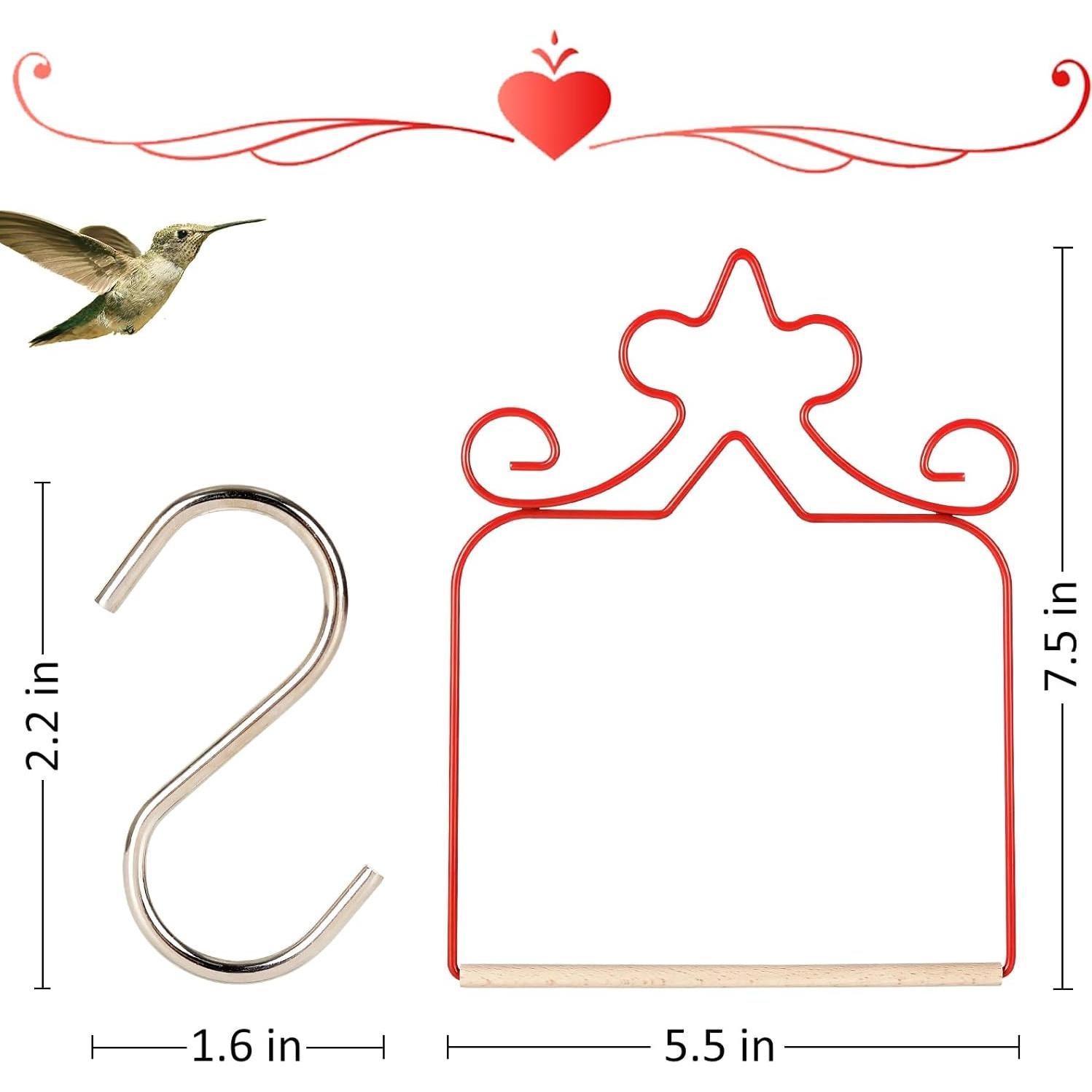 Paquete de 4 columpios para colibríes Eyrosa, rojos, 11.4 cm