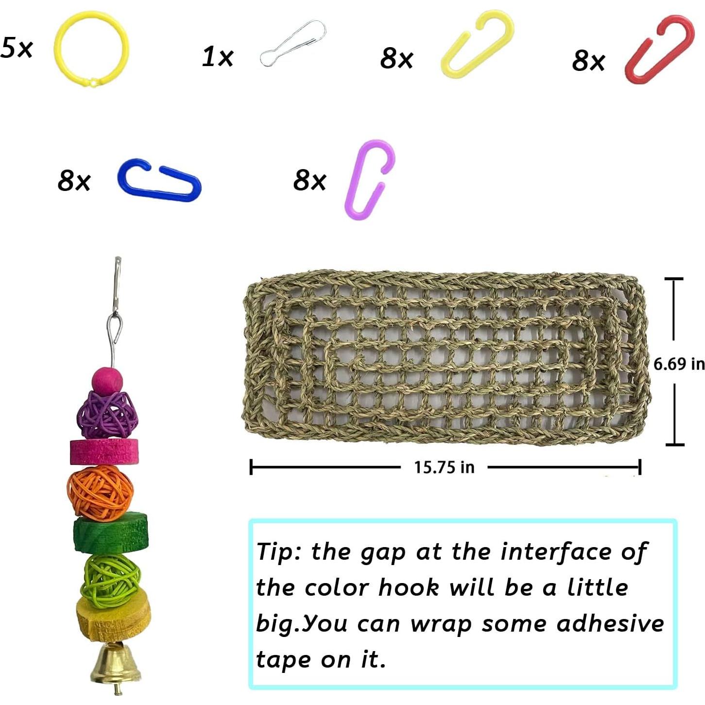 Alfombra de Hierba Marina para Aves Kathson 40x17cm 2 Pcs