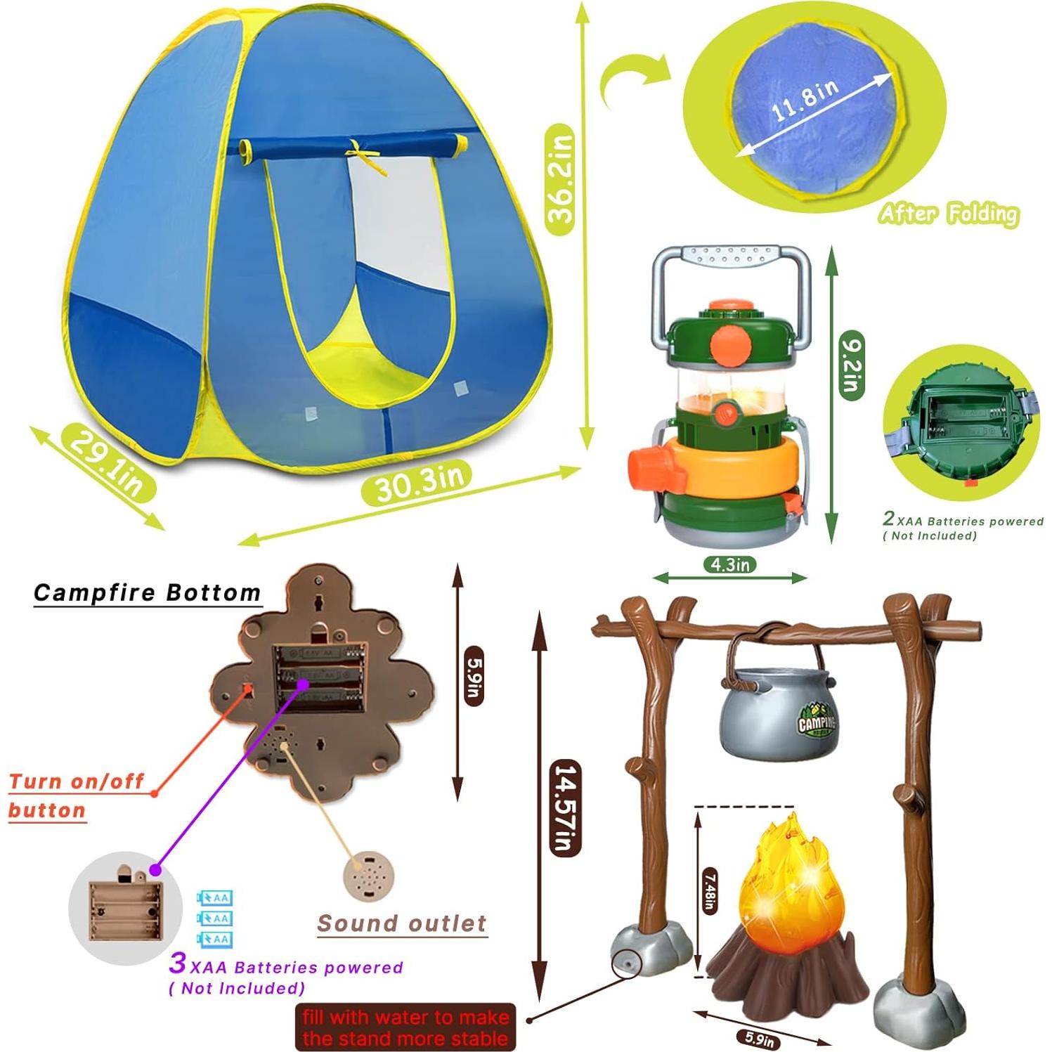 MITCIEN Set de Camping para Niños 1.57 kg con Fogata