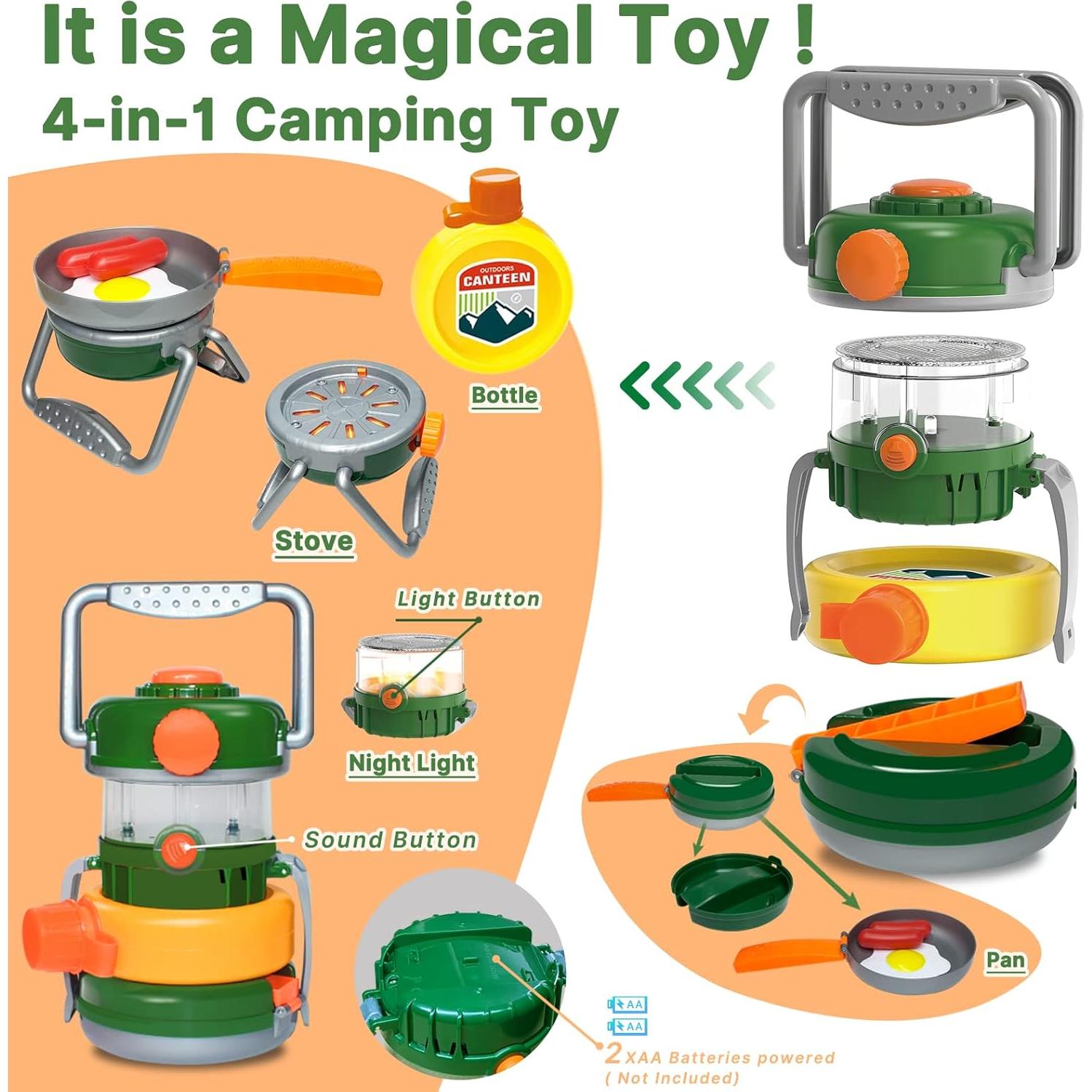 MITCIEN Set de Camping para Niños 1.57 kg con Fogata