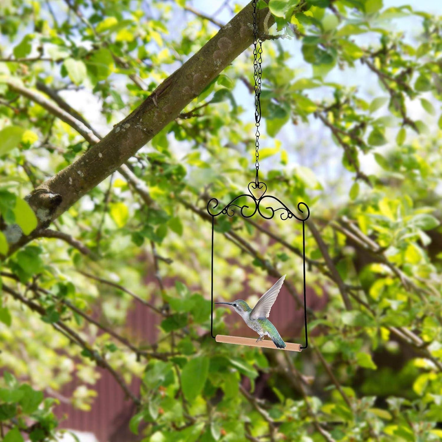 Columpios para Colibríes Hotop - 2 Pcs con Estructura Metal y Madera