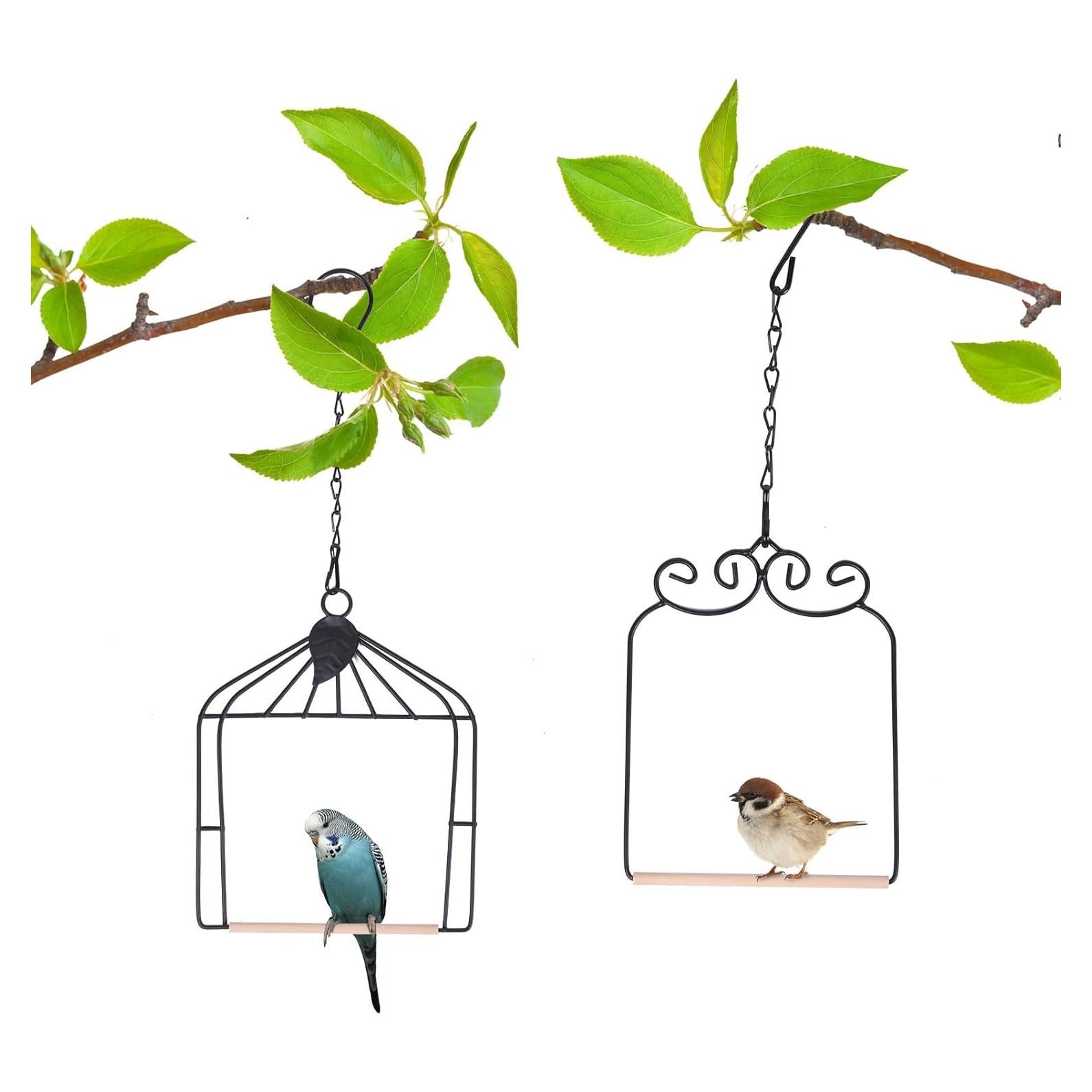 Columpios para Colibrí MIXXIDEA - Paquete de 2, Metal y Madera