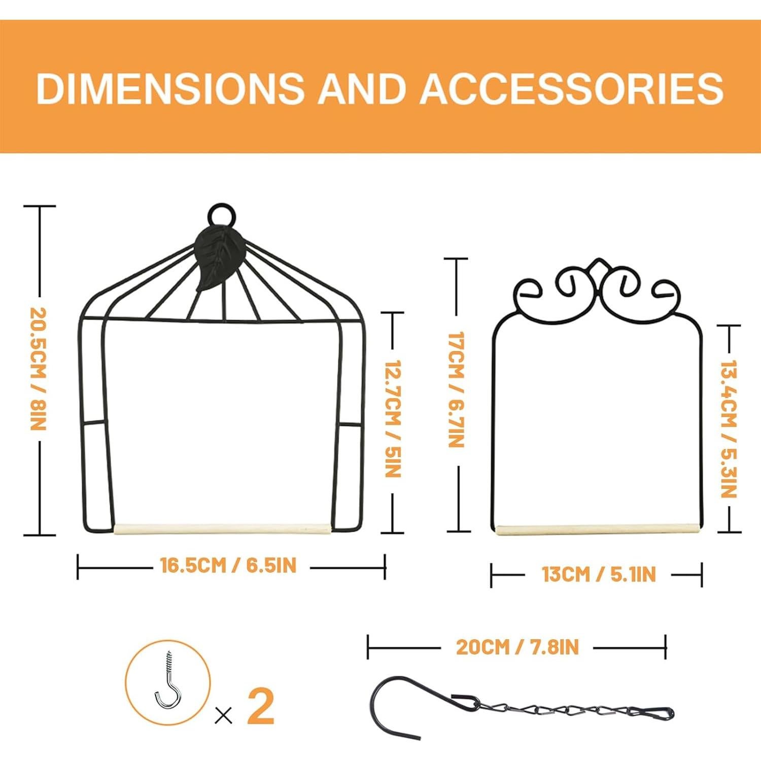 Columpios para Colibrí MIXXIDEA - Paquete de 2, Metal y Madera