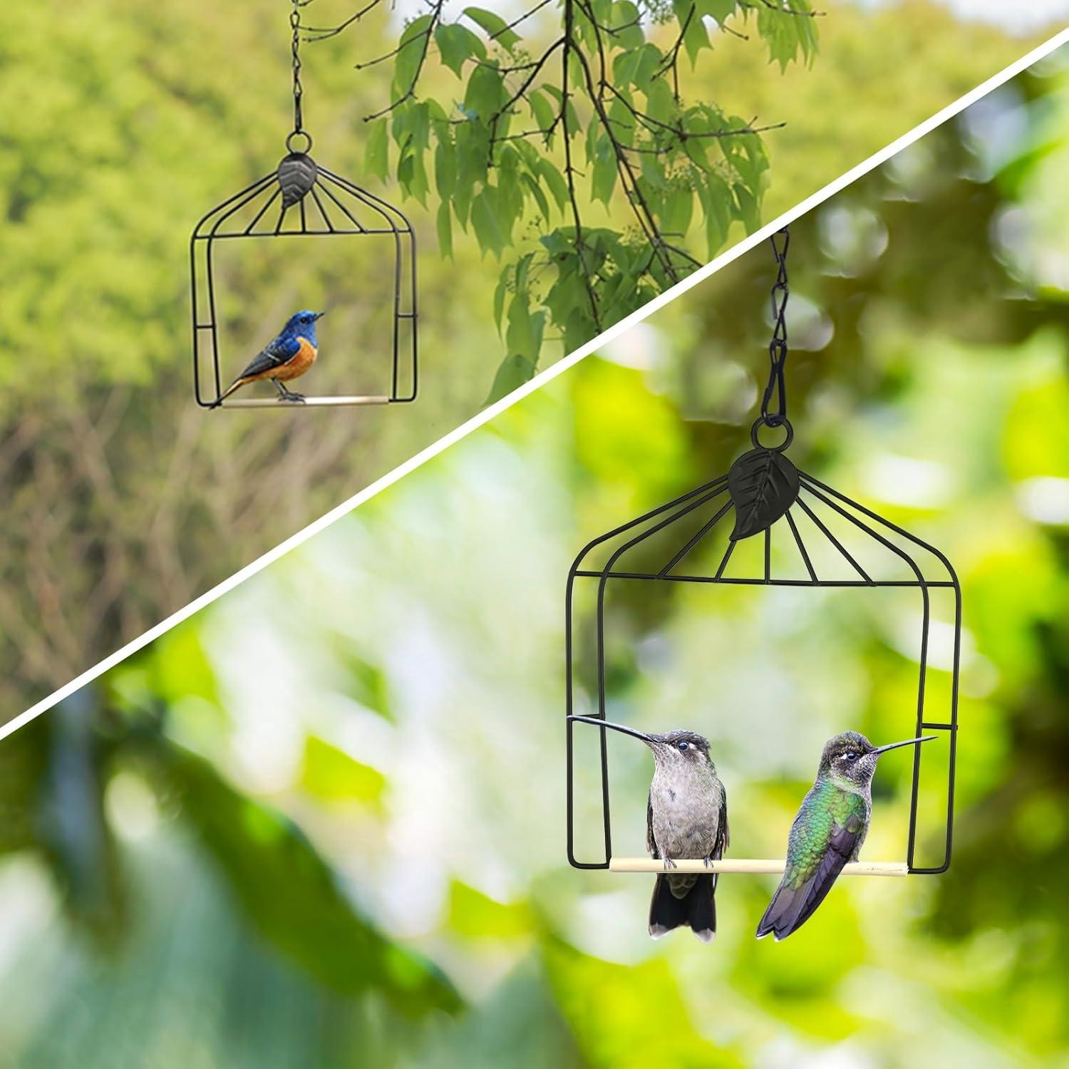 Columpios para Colibrí MIXXIDEA - Paquete de 2, Metal y Madera