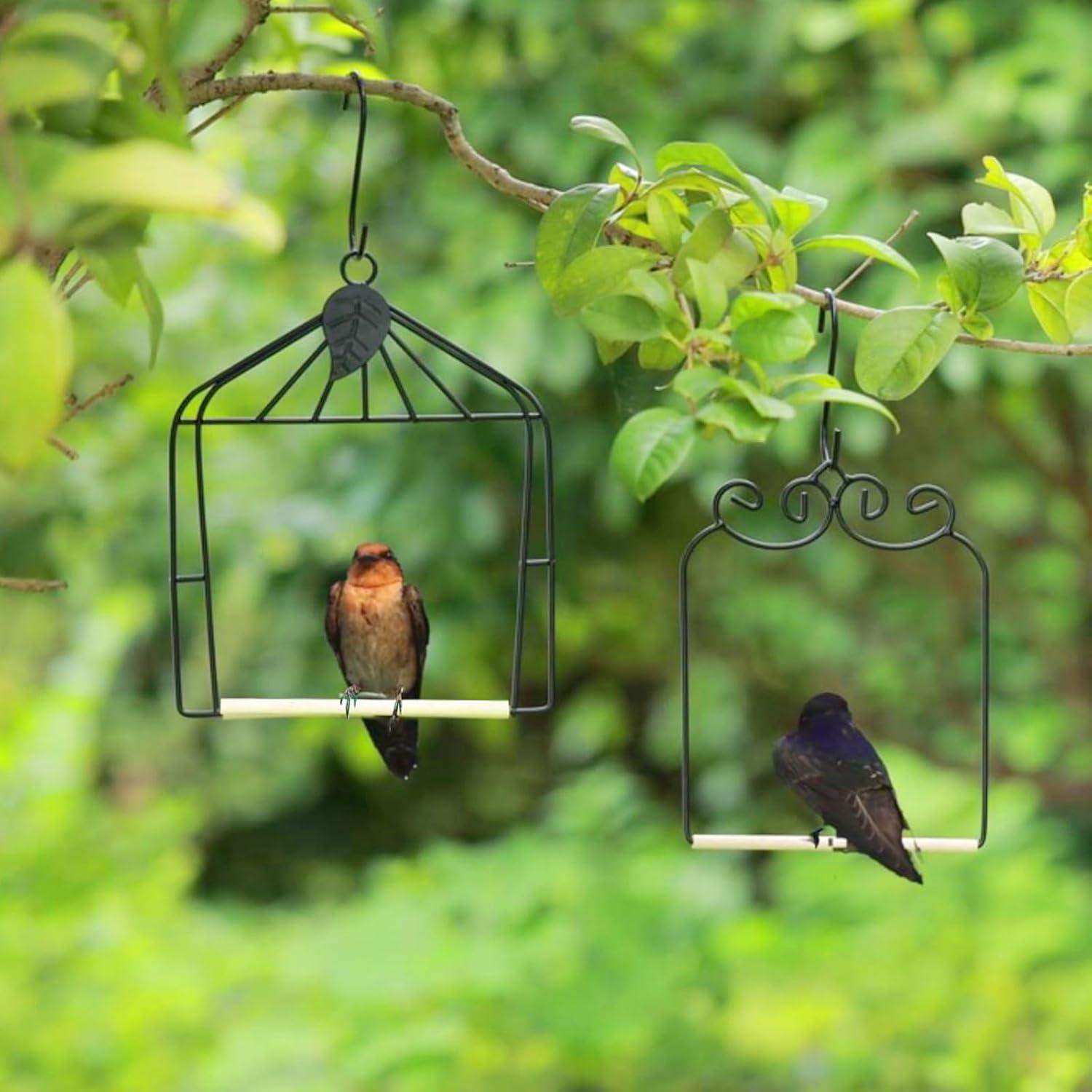 Columpios para Colibrí MIXXIDEA - Paquete de 2, Metal y Madera