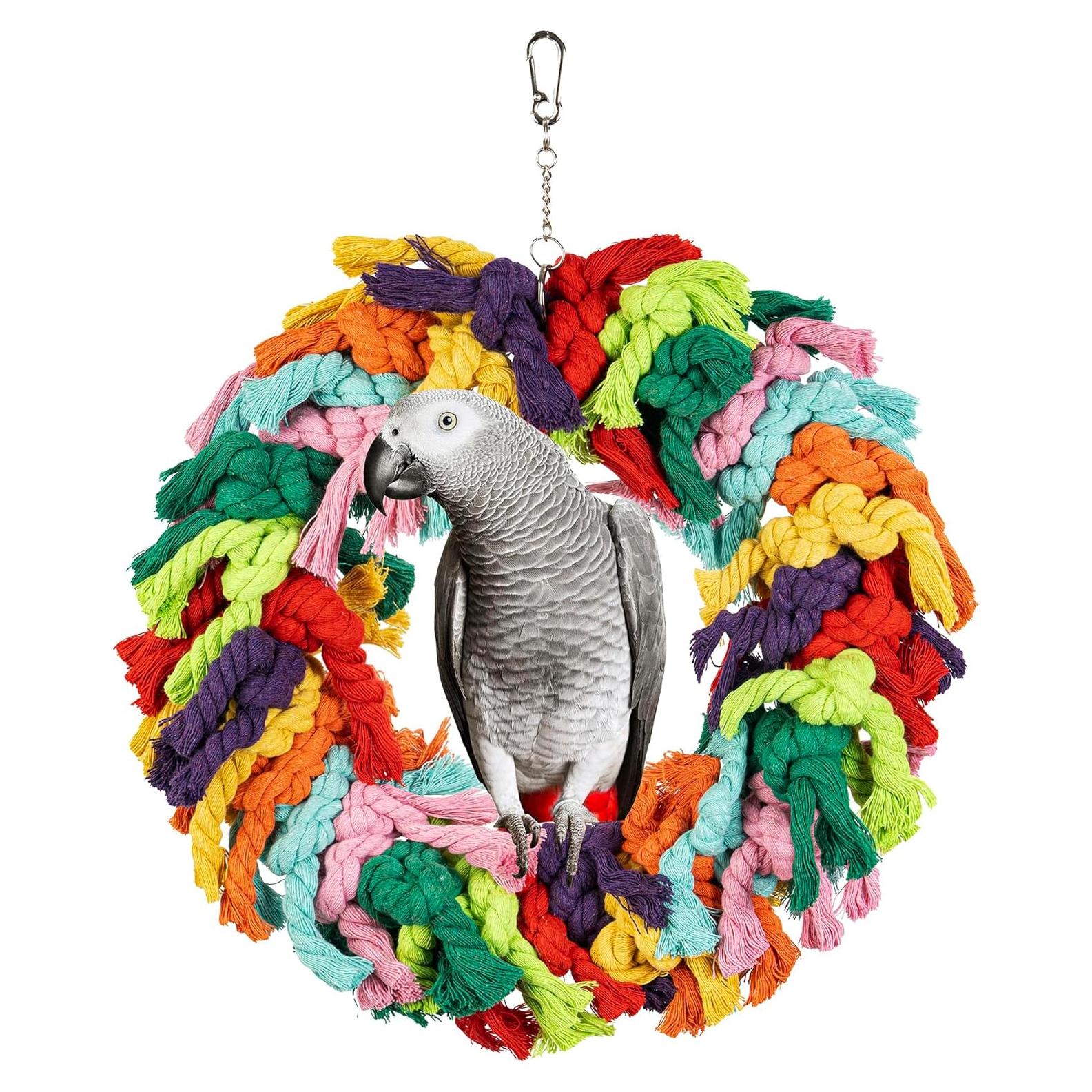 Columpio para Loros NAPIASS - Juguete de Cuerda 45.7x30cm