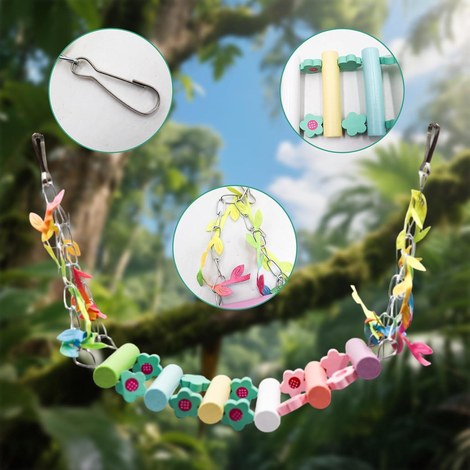 Columpio para Pájaro MinrzPet - Puente de Madera Colorido 1cm