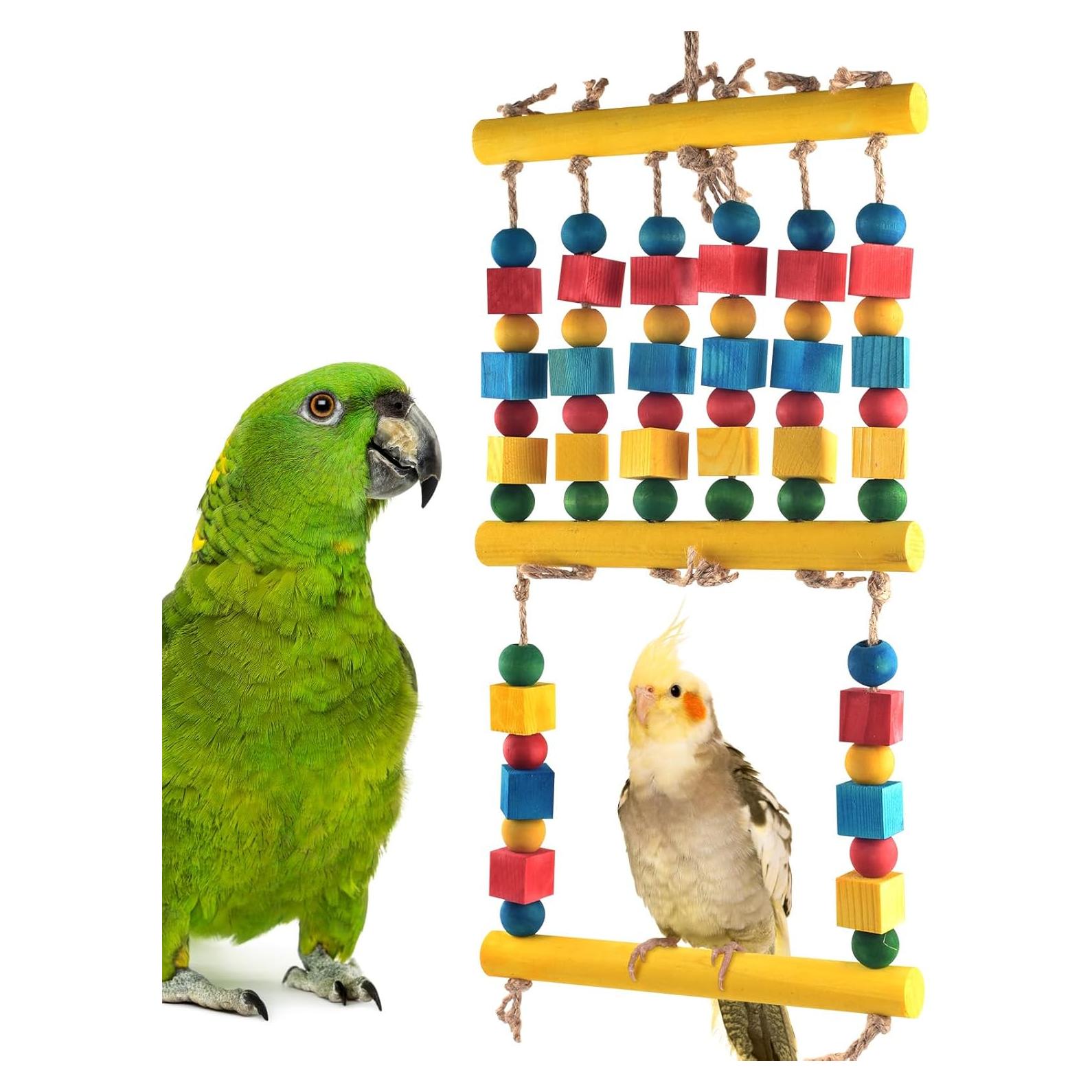 Juguete Columpio para Loros DBNESS 48x20cm Madera Colorida